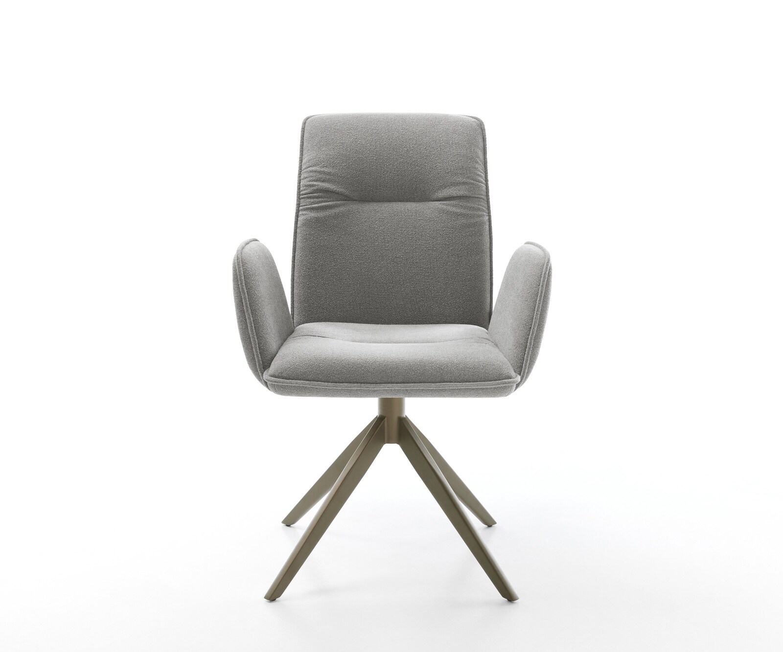 Draaistoel Vinja-Flex zachte stof met structuur grijs kruisframe breed afwerking met titanium 360° draaibaar rocker-functie 1