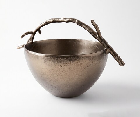 Schaal Ramina B35 x D25 x H22 cm Aluminium Mokka Bronze Gegoten