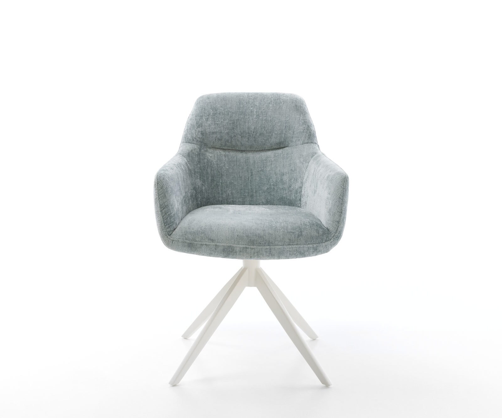 Draaistoel Pejo-Flex chenille pastelblauw kruisframe breed wit 360° draaibaar rocker-functie pocketveer kern 1