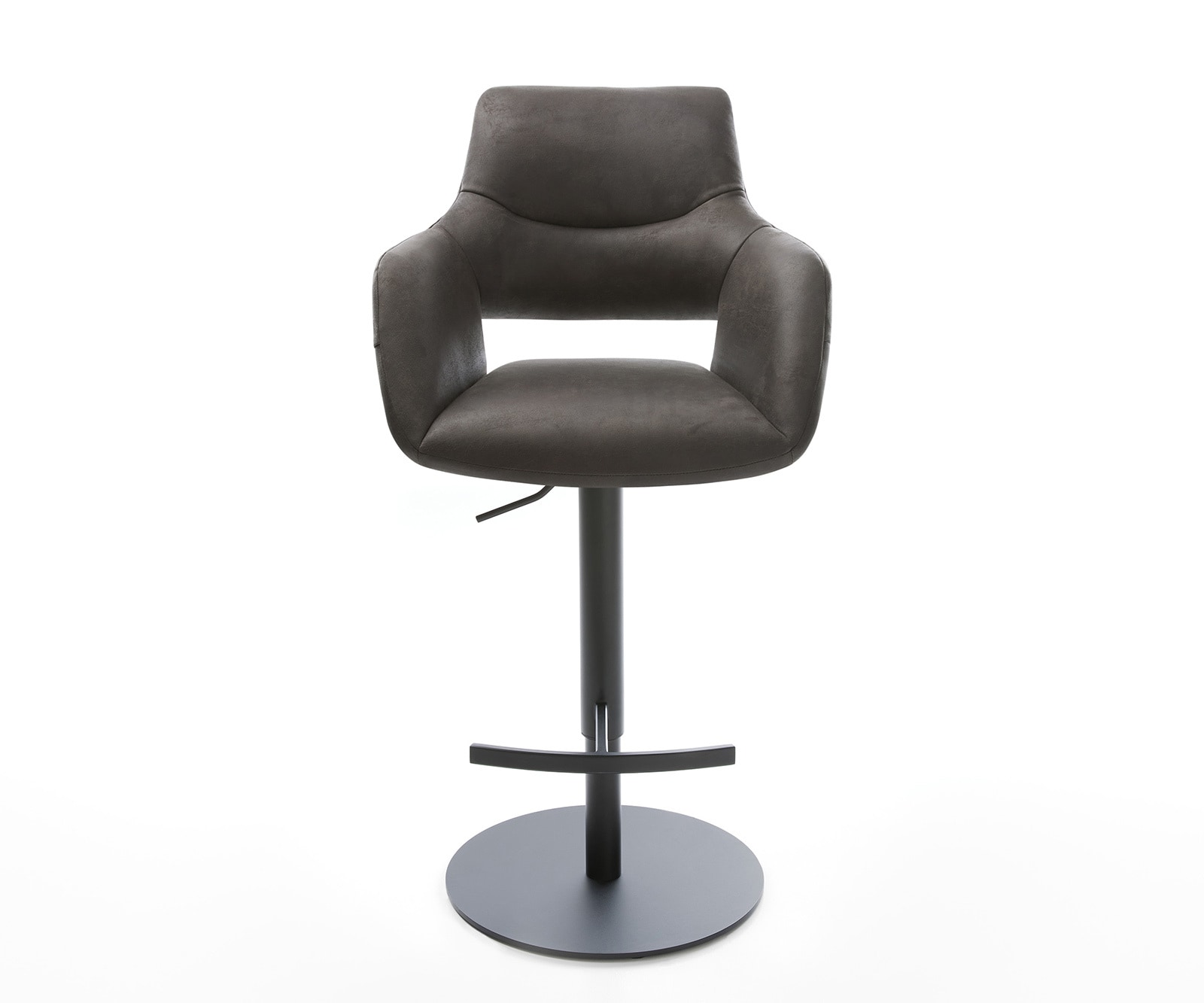 Barstoel Yago-Flex microvezel antraciet vintage draaivoet in hoogte verstelbaar metaal zwart draaibaar pocketvering 1 Barstoel Yago-Flex microvezel antraciet vintage draaivoet in hoogte verstelbaar metaal zwart draaibaar pocketvering 1