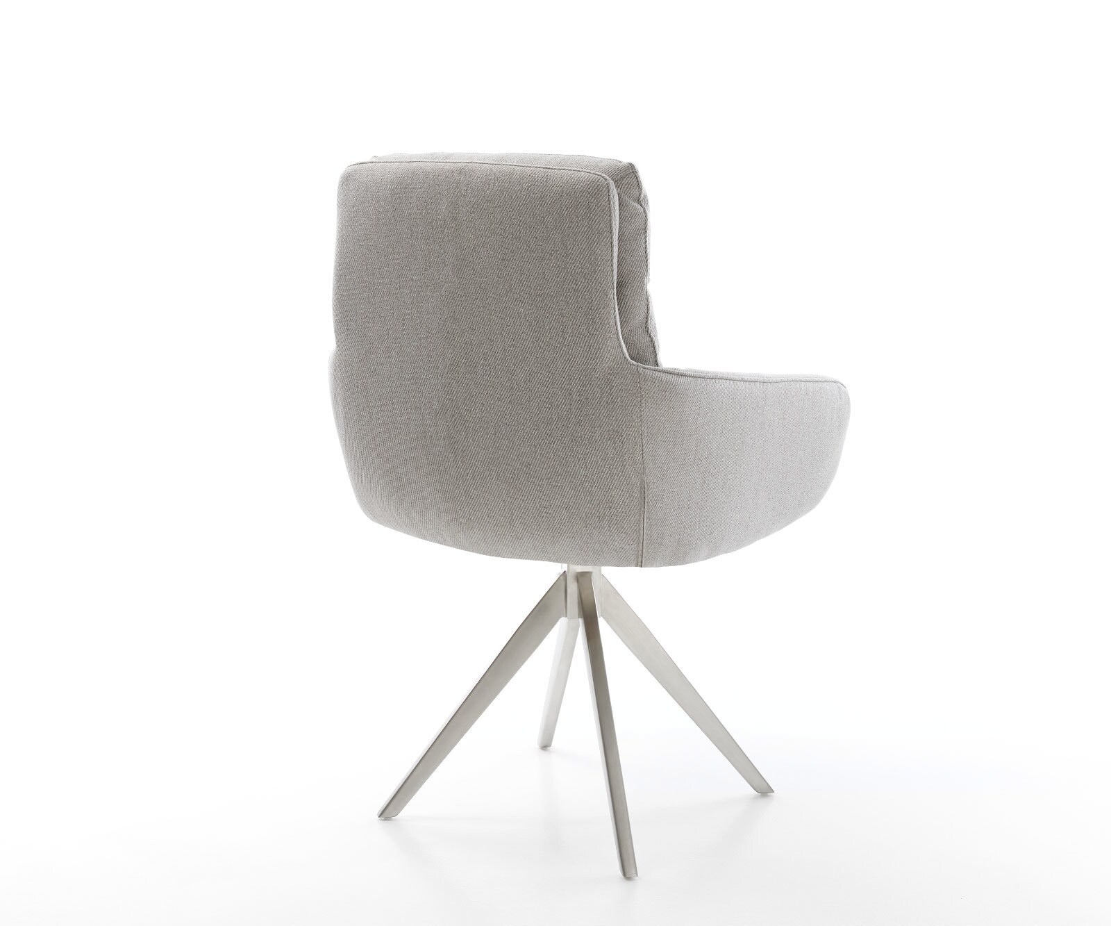 Eetkamerstoel Abelia-Flex met armleuning stripes lichtgrijs kruisframe hoekig roestvrij staal 4 Eetkamerstoel Abelia-Flex met armleuning stripes lichtgrijs kruisframe hoekig roestvrij staal 4