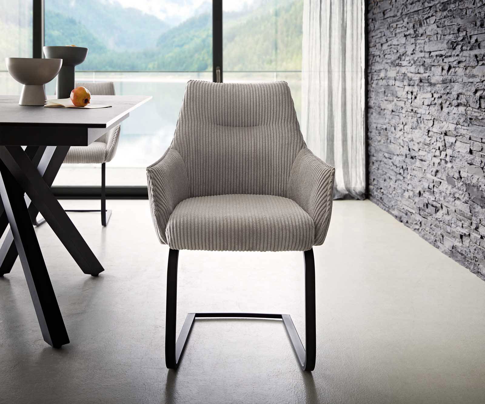 Sledemodel Alja-Flex met armleuning koord zilver grijs sledemodel vlak zwart pocketveer kern 1 Sledemodel Alja-Flex met armleuning koord zilver grijs sledemodel vlak zwart pocketveer kern 1