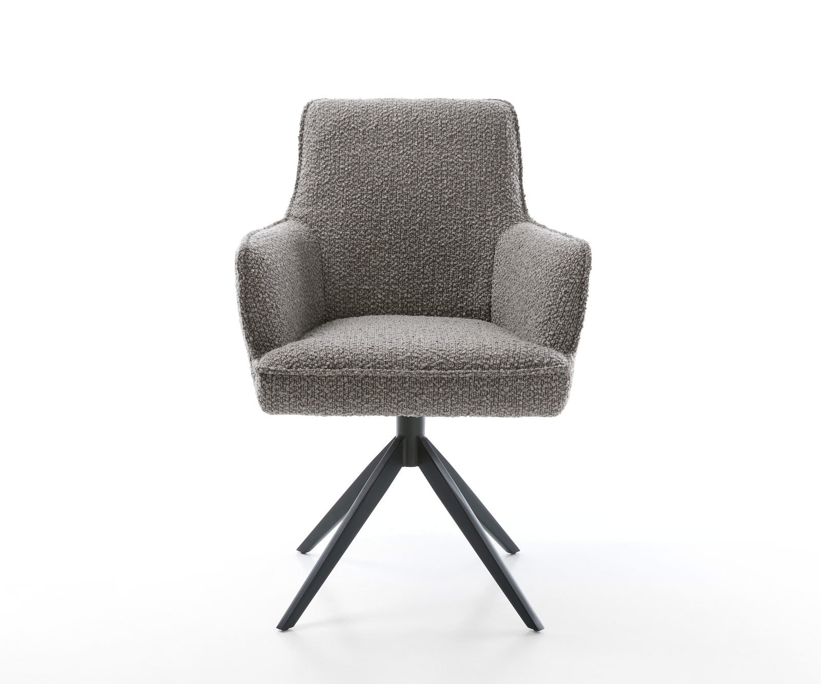 Draaistoel Heira-Flex met armleuning bouclé zilver grijs kruisframe breed zwart 360° draaibaar rocker-functie pocketveer kern 1 Draaistoel Heira-Flex met armleuning bouclé zilver grijs kruisframe breed zwart 360° draaibaar rocker-functie pocketveer kern 1