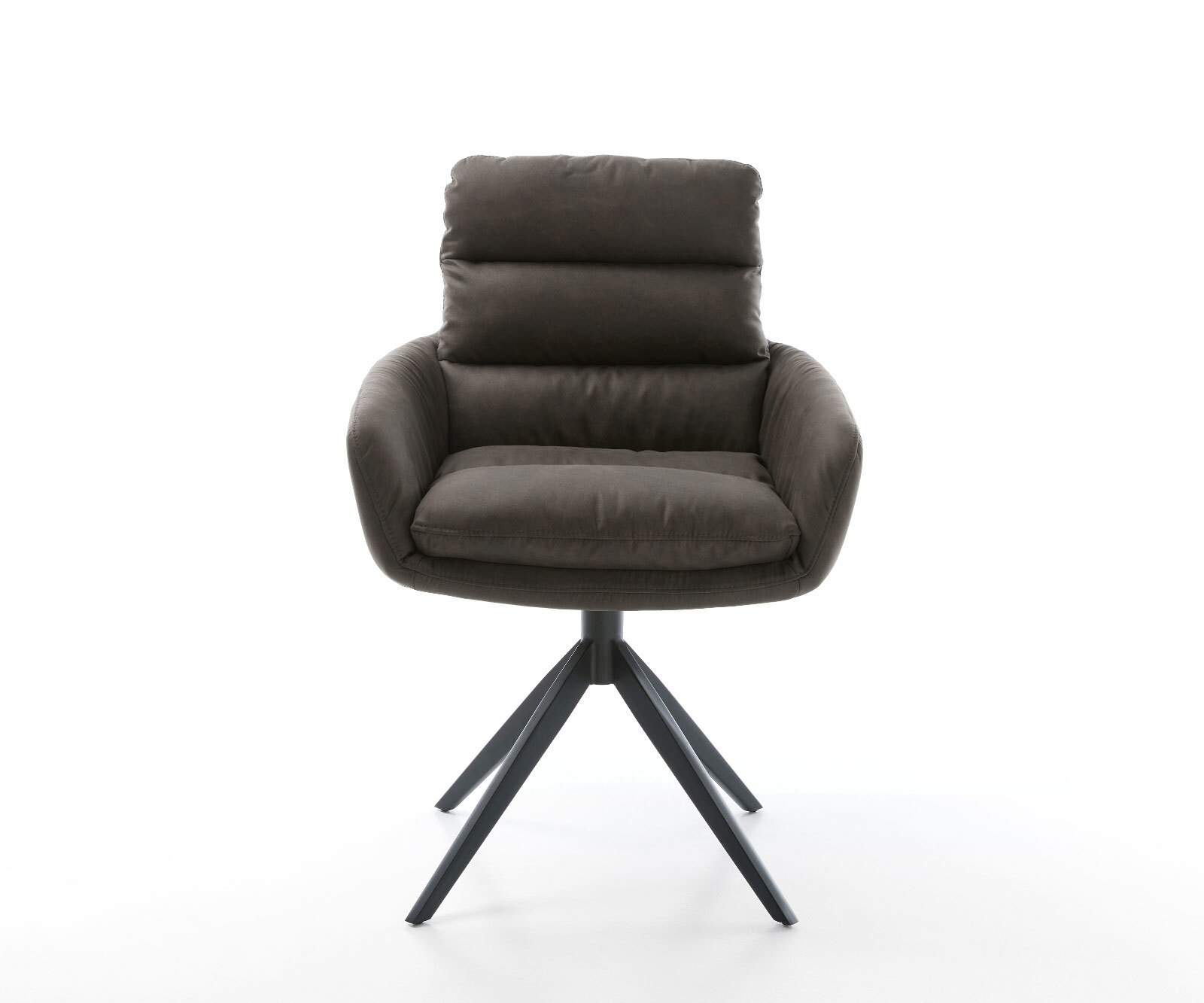 Draaistoel Abelia-Flex met armleuning microvelours antraciet vintage kruisframe breed zwart 360° draaibaar rocker-functie 1 Draaistoel Abelia-Flex met armleuning microvelours antraciet vintage kruisframe breed zwart 360° draaibaar rocker-functie 1