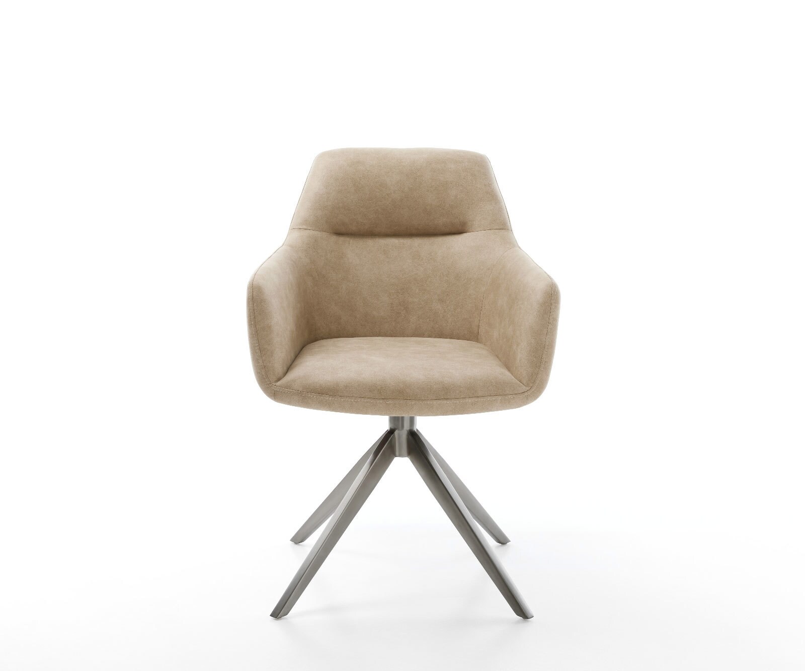 Draaistoel Pejo-Flex microvelours beige vintage kruisframe breed grafiet 360° draaibaar rocker-functie pocketveer kern 2