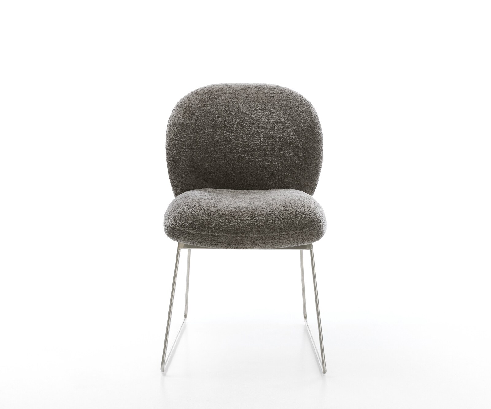 Eetkamerstoel Nube-Flex bouclé zacht mud slipframe roestvrij staal pocketveer kern 2