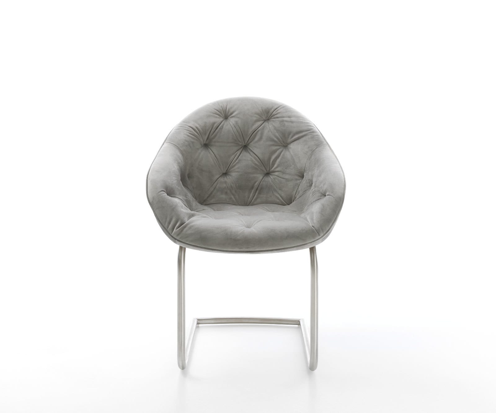 Sledemodel Gaio-Flex fluweel grijs sledemodel rond roestvrij staal 1 Sledemodel Gaio-Flex fluweel grijs sledemodel rond roestvrij staal 1