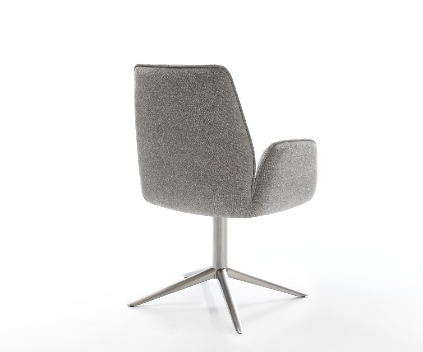 Draaistoel Zoa-Flex zachte stof met structuur grijs kruispoot roestvrij staal 360° draaibaar rocker-functie pocketveer kern 4