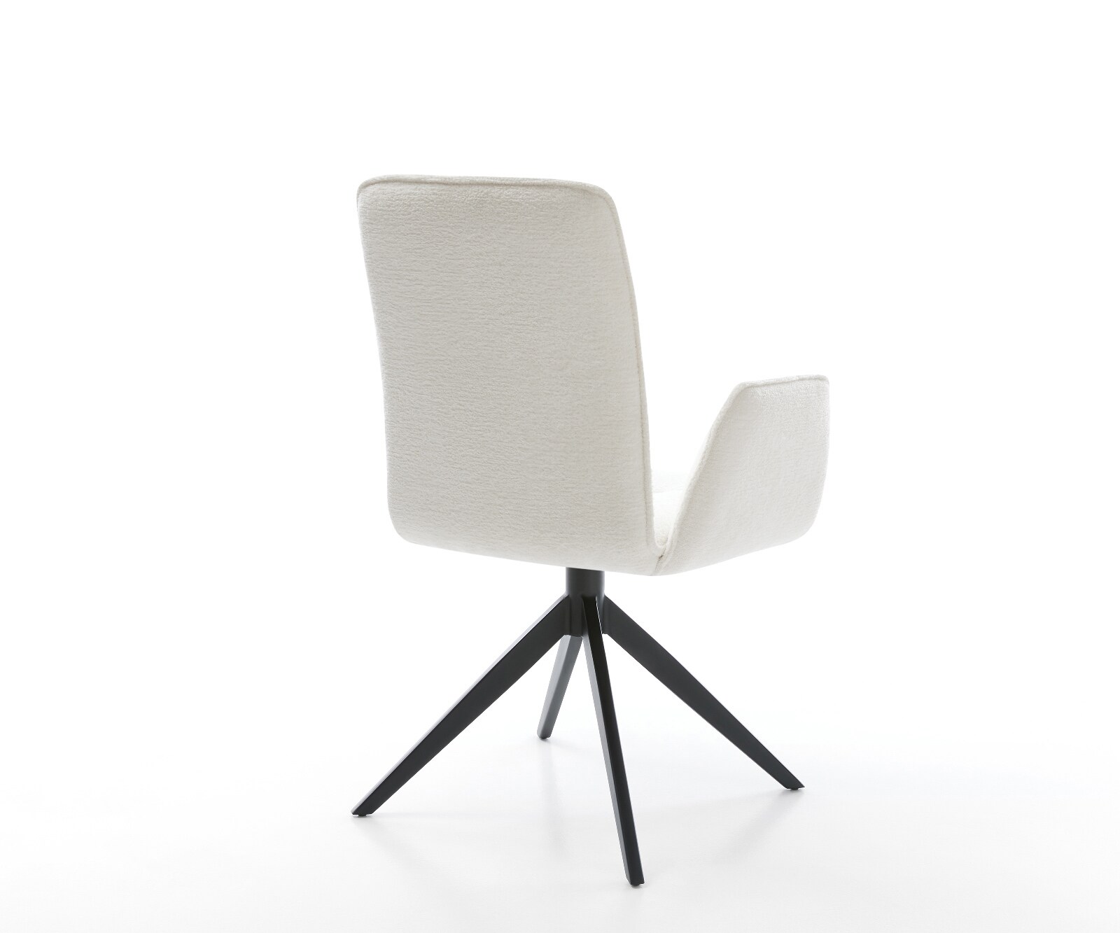 Draaistoel Vinja-Flex bouclé zacht beige kruisframe breed zwart 360° draaibaar rocker-functie 5