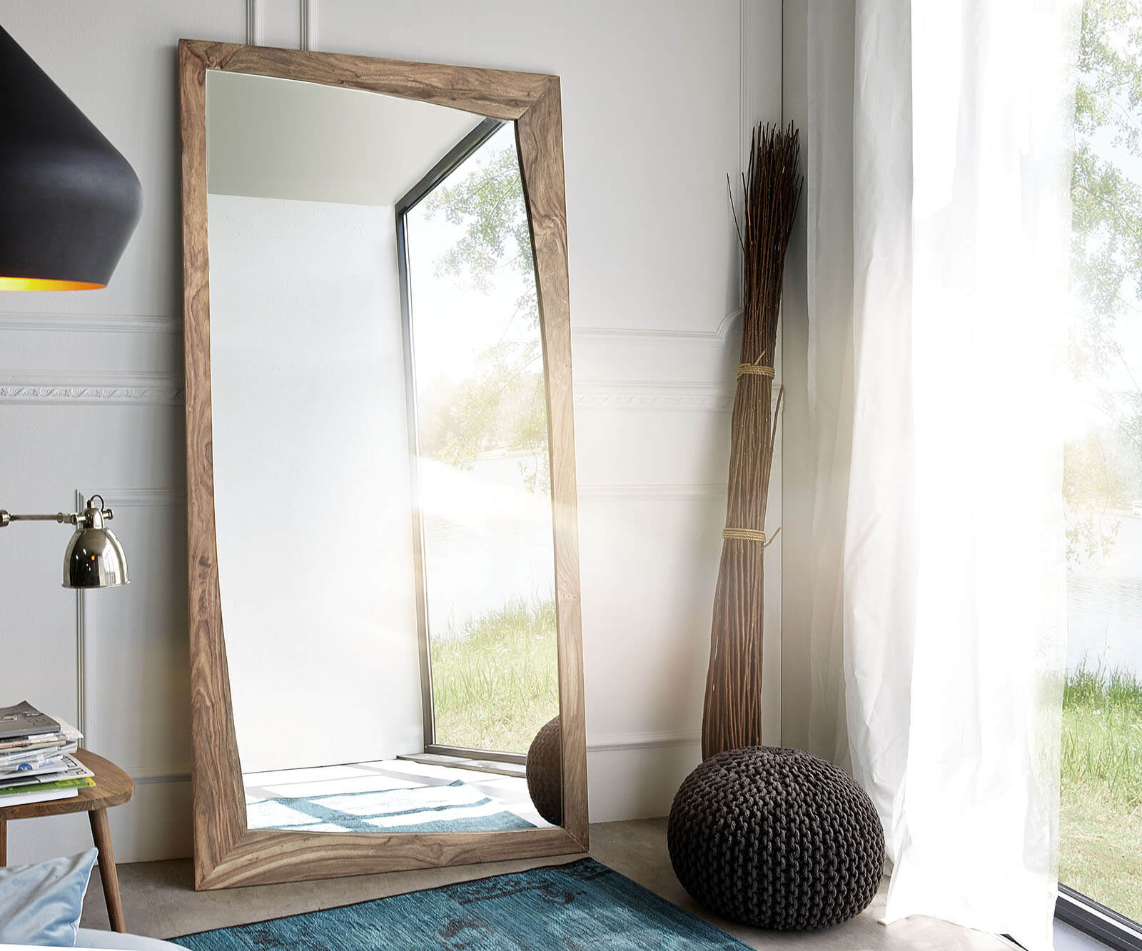  Spiegel Wyatt onregelmatige design wandspiegel massief hout 1