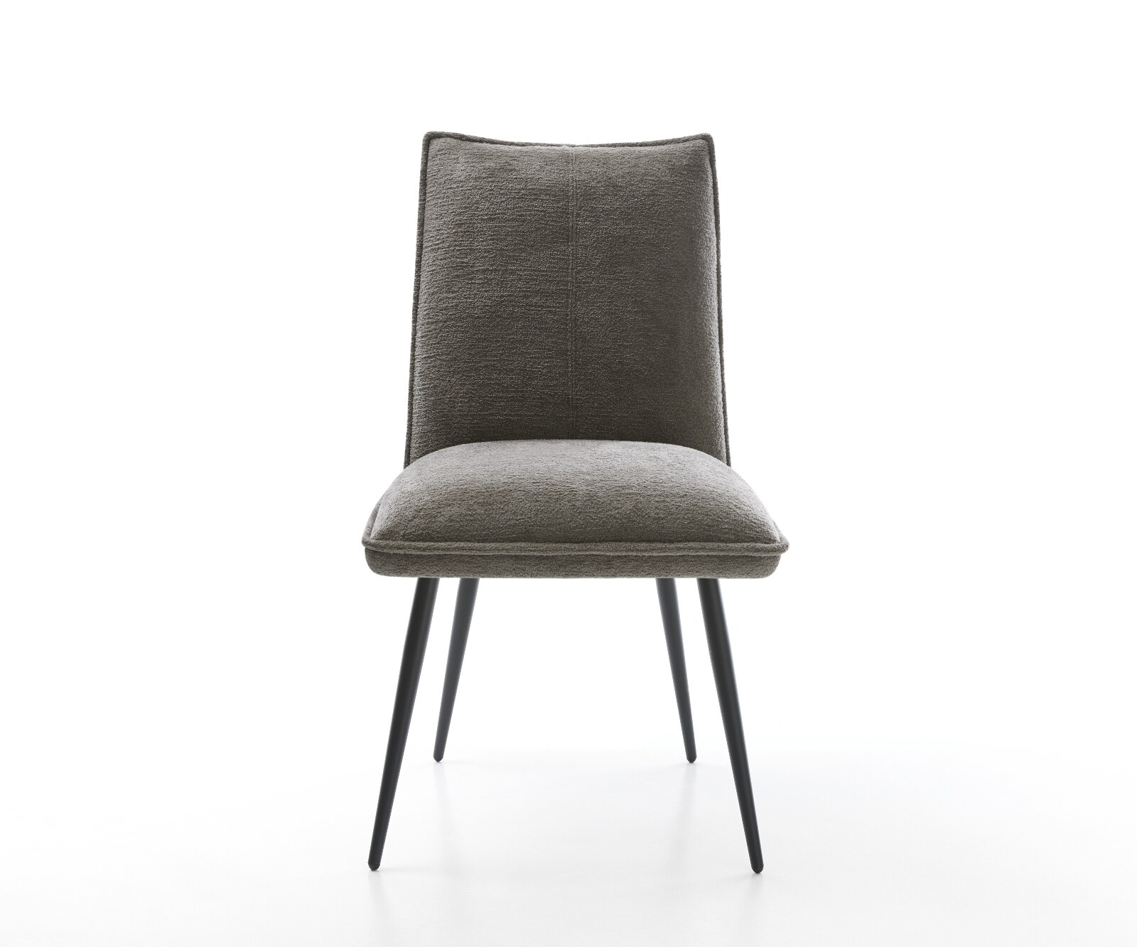 Eetkamerstoel Lelio-Flex bouclé zacht mud 4-poot conisch zwart pocketveer kern 1