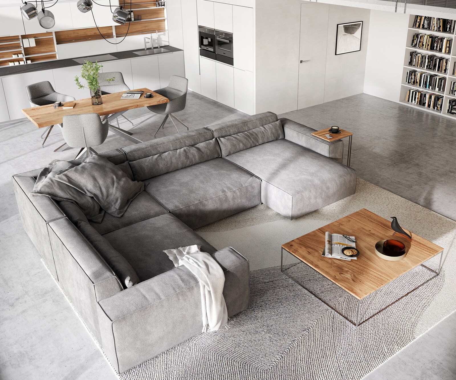 Woonkamerlandschap Sirpio XL 360x260 cm microvezel taupe recamiere variabele 3