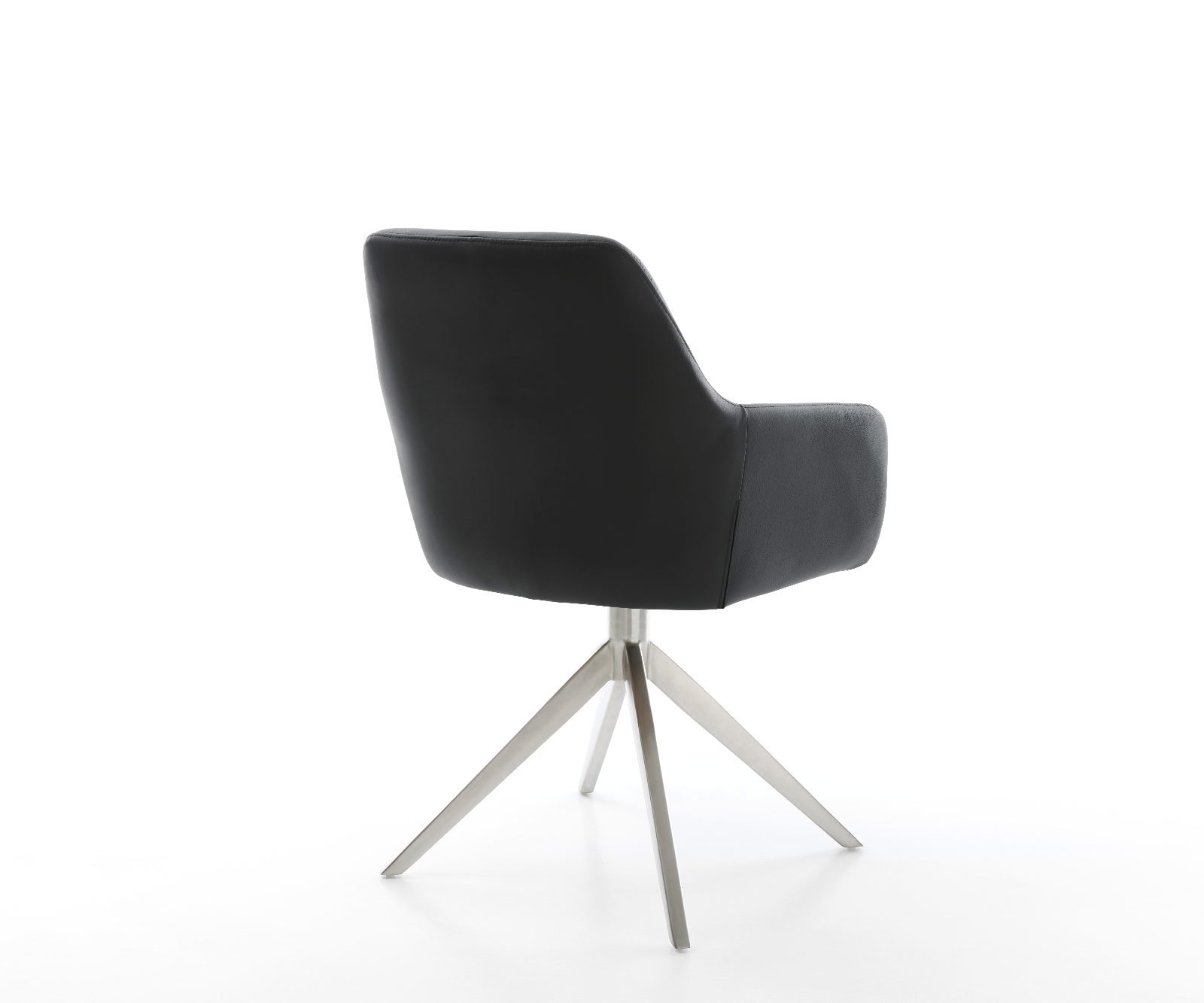 Draaistoel Pejo-Flex echt leer zwart kruisframe breed roestvrij staal 360° draaibaar rocker-functie pocketveer kern 4 Draaistoel Pejo-Flex echt leer zwart kruisframe breed roestvrij staal 360° draaibaar rocker-functie pocketveer kern 4