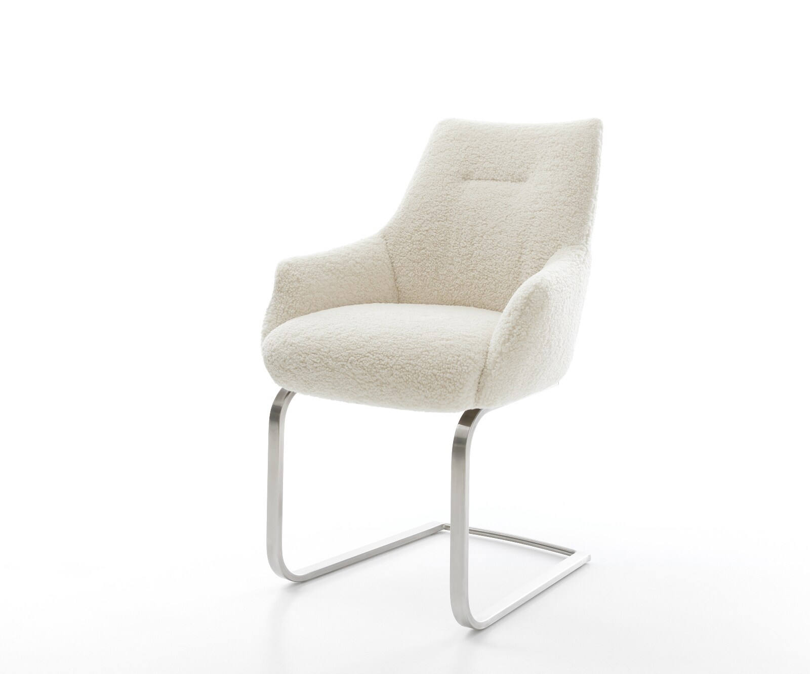 Sledemodel Alja-Flex met armleuning teddy beige sledemodel vlak roestvrij staal pocketveer kern 1