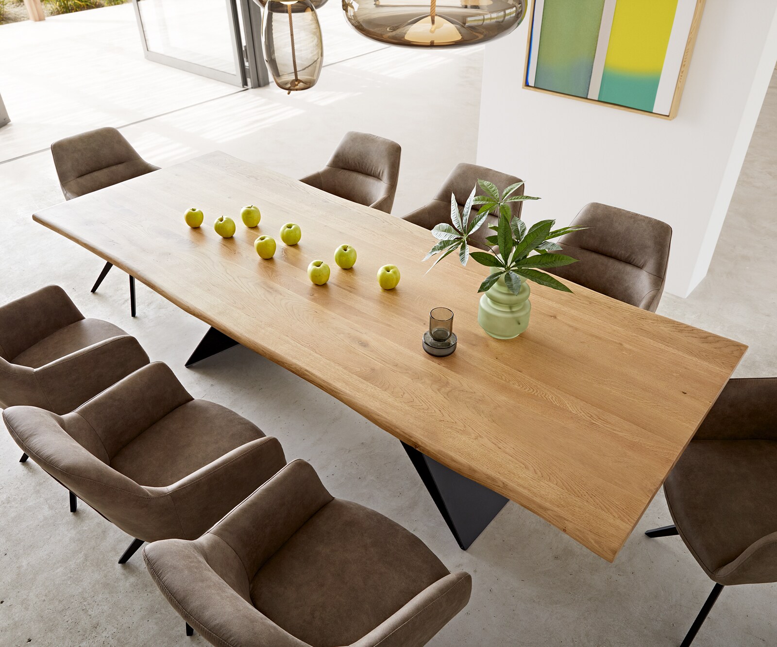 Eettafel Edge 260x100x2,5-3 eiken natuur V-frame staal  zwart  Live-Edge 3
