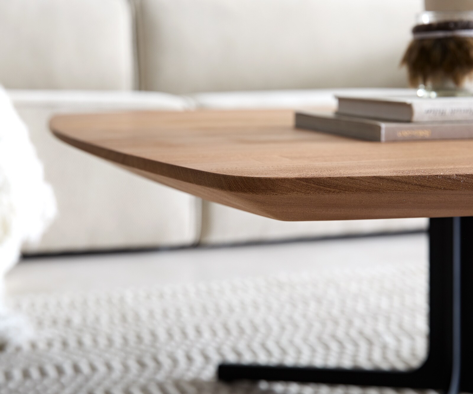 Salontafel Talita 90x90 cm iep natuur metaal effect afwerking titanium 4