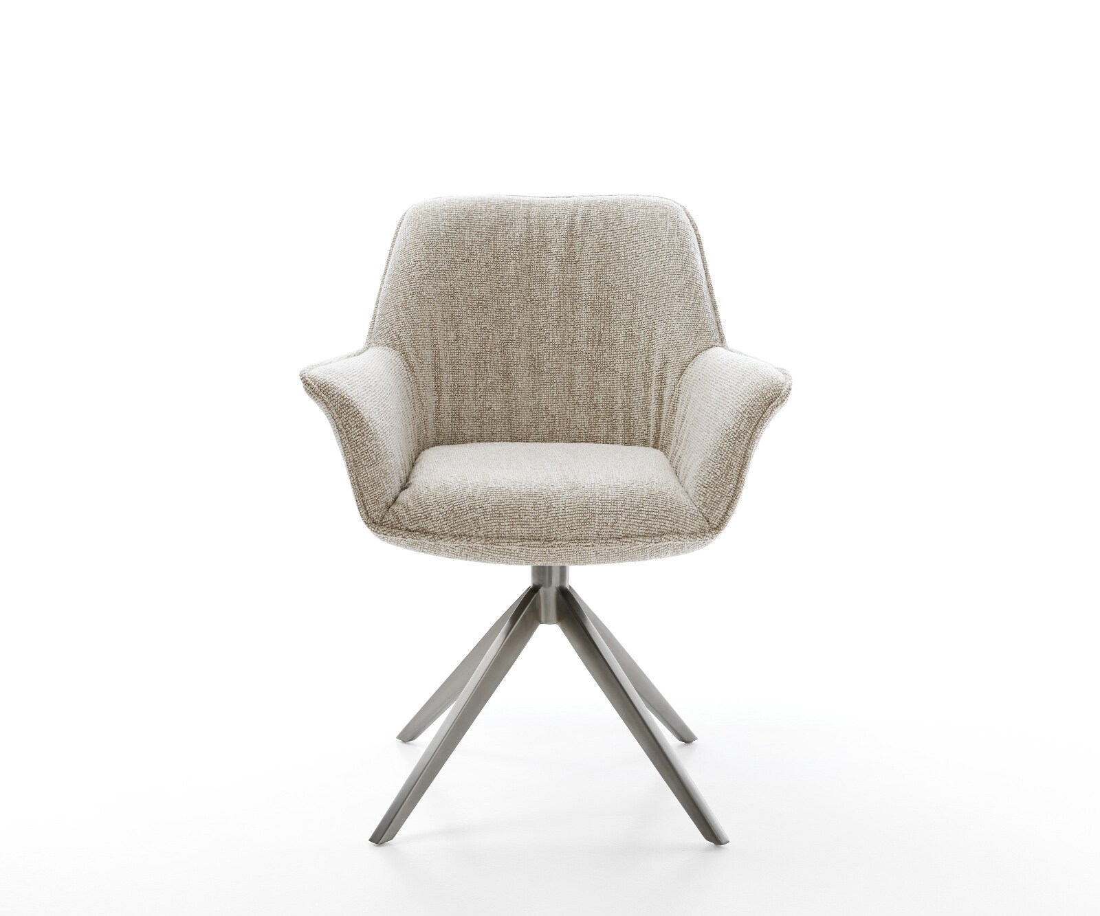 Draaistoel Keila-Flex met armleuning geweven stof beige kruisframe breed grafiet 360° draaibaar rocker-functie 2