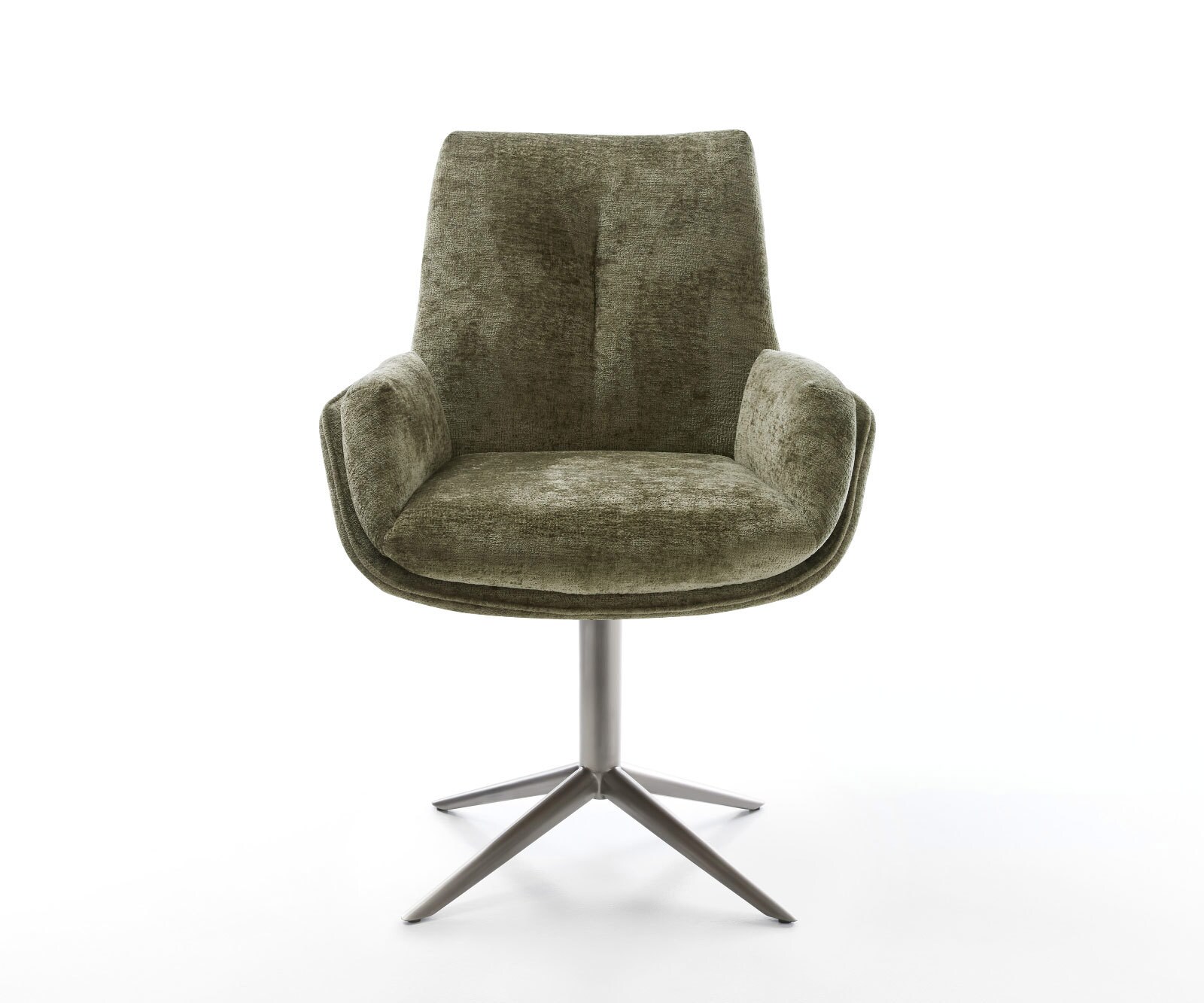 Draaistoel Clea-Flex chenille olijfgroen kruispoot grafiet 360° draaibaar rocker-functie 2