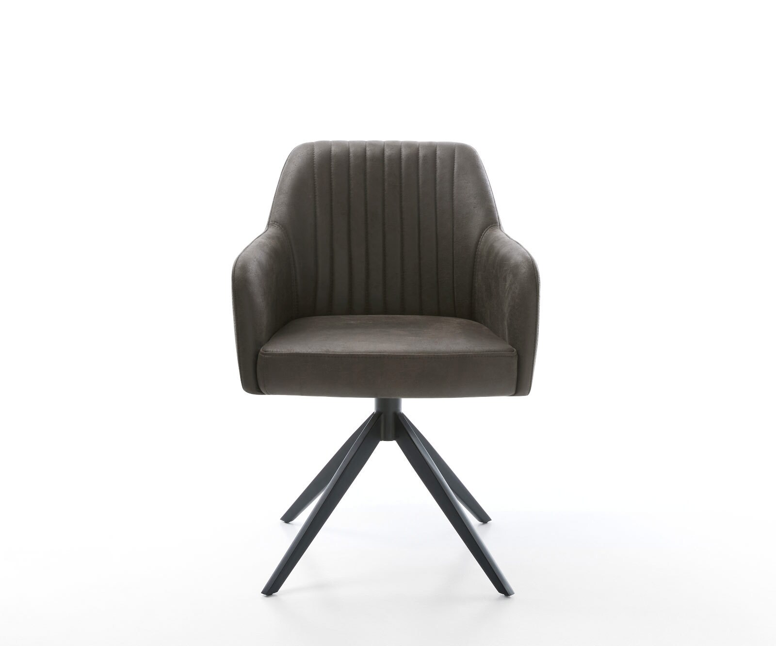 Draaistoel Greg-Flex microvelours antraciet vintage kruisframe breed zwart 360° draaibaar rocker-functie pocketveer kern 1