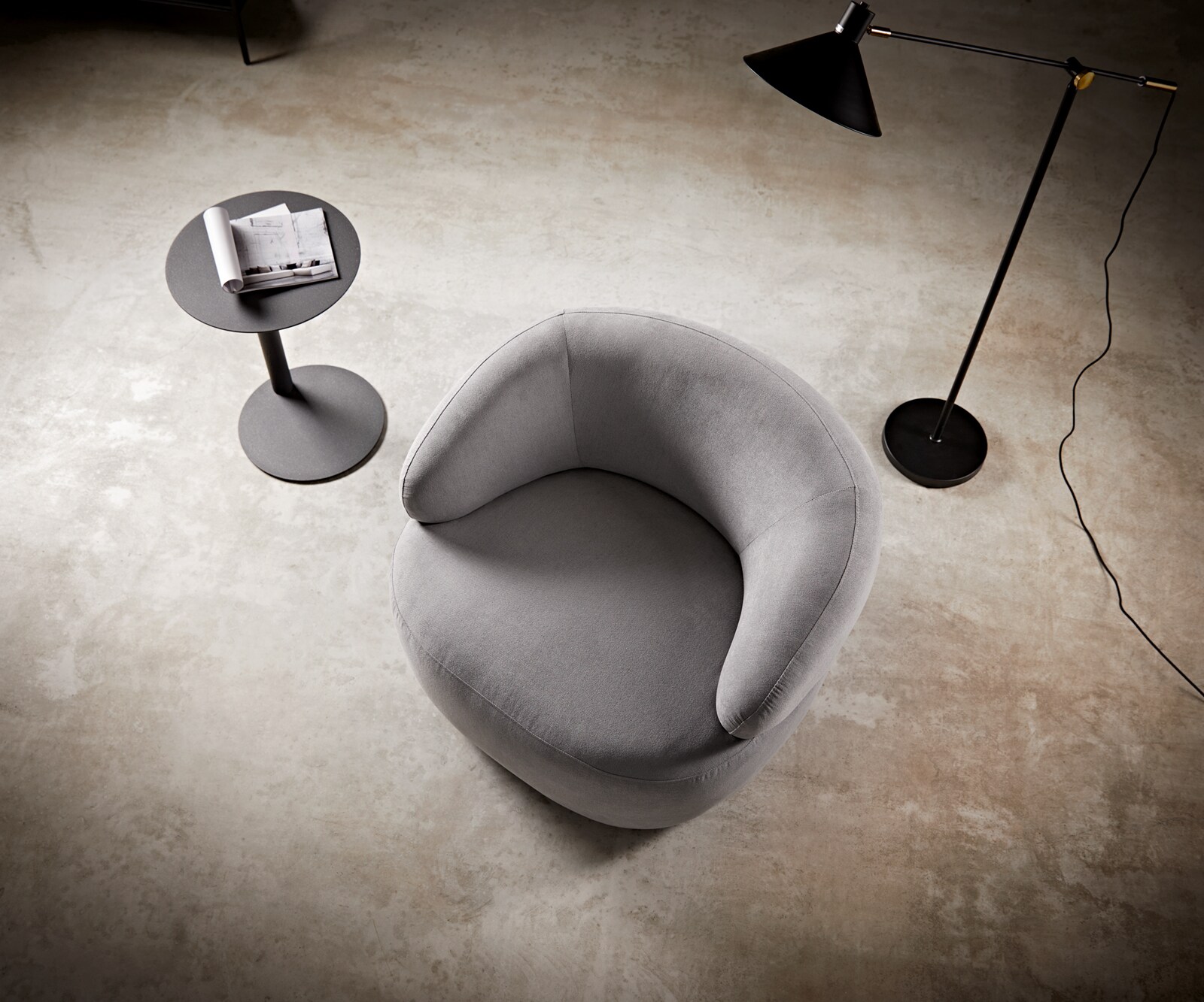 Loungestoel Nova 88x88 cm microvezel grijs 5