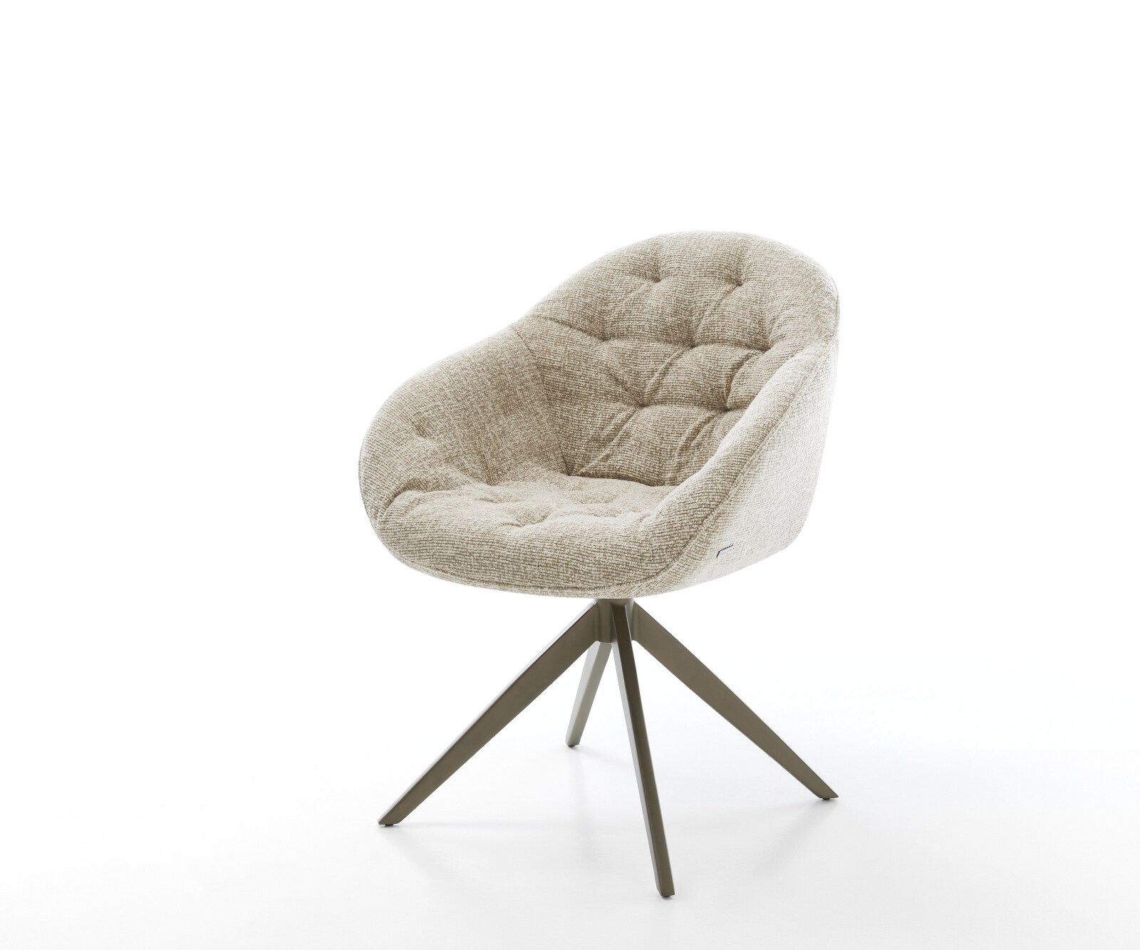 Draaistoel Gaio-Flex geweven stof beige kruisframe breed afwerking met titanium 360° draaibaar rocker-functie 1