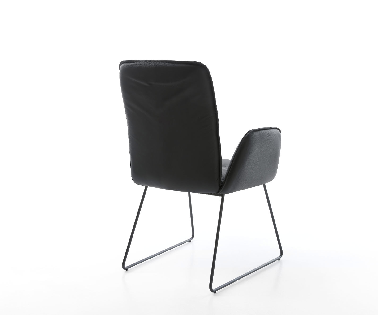 Eetkamerstoel Vinja-Flex echt leer zwart slipframe zwart 4 Eetkamerstoel Vinja-Flex echt leer zwart slipframe zwart 4