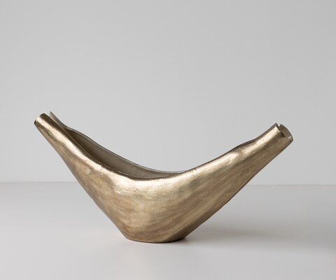 Sculptuur Navira B77 x D17 x H31 cm Aluminium Champagner Ivory Handgemaakt