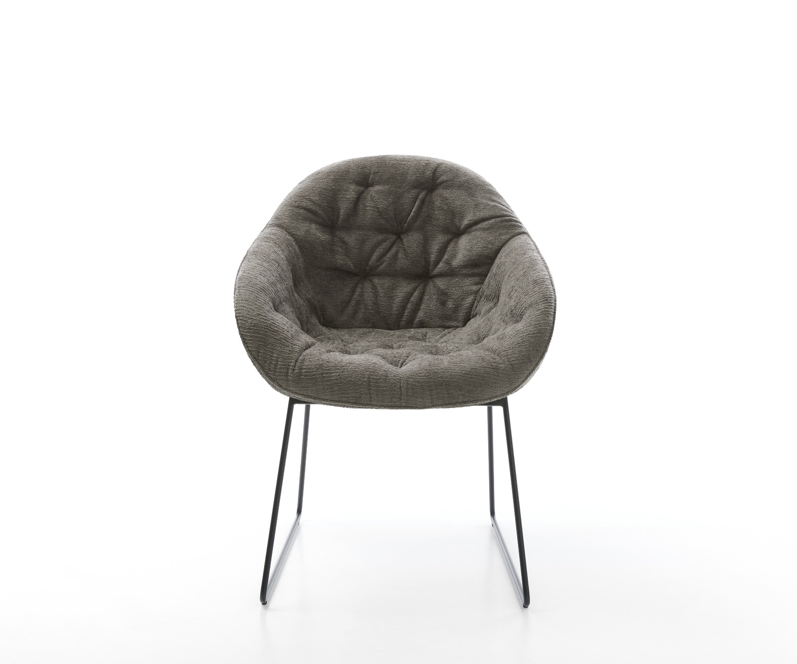 Eetkamerstoel Gaio-Flex bouclé zacht mud slipframe zwart 1 Eetkamerstoel Gaio-Flex bouclé zacht mud slipframe zwart 1