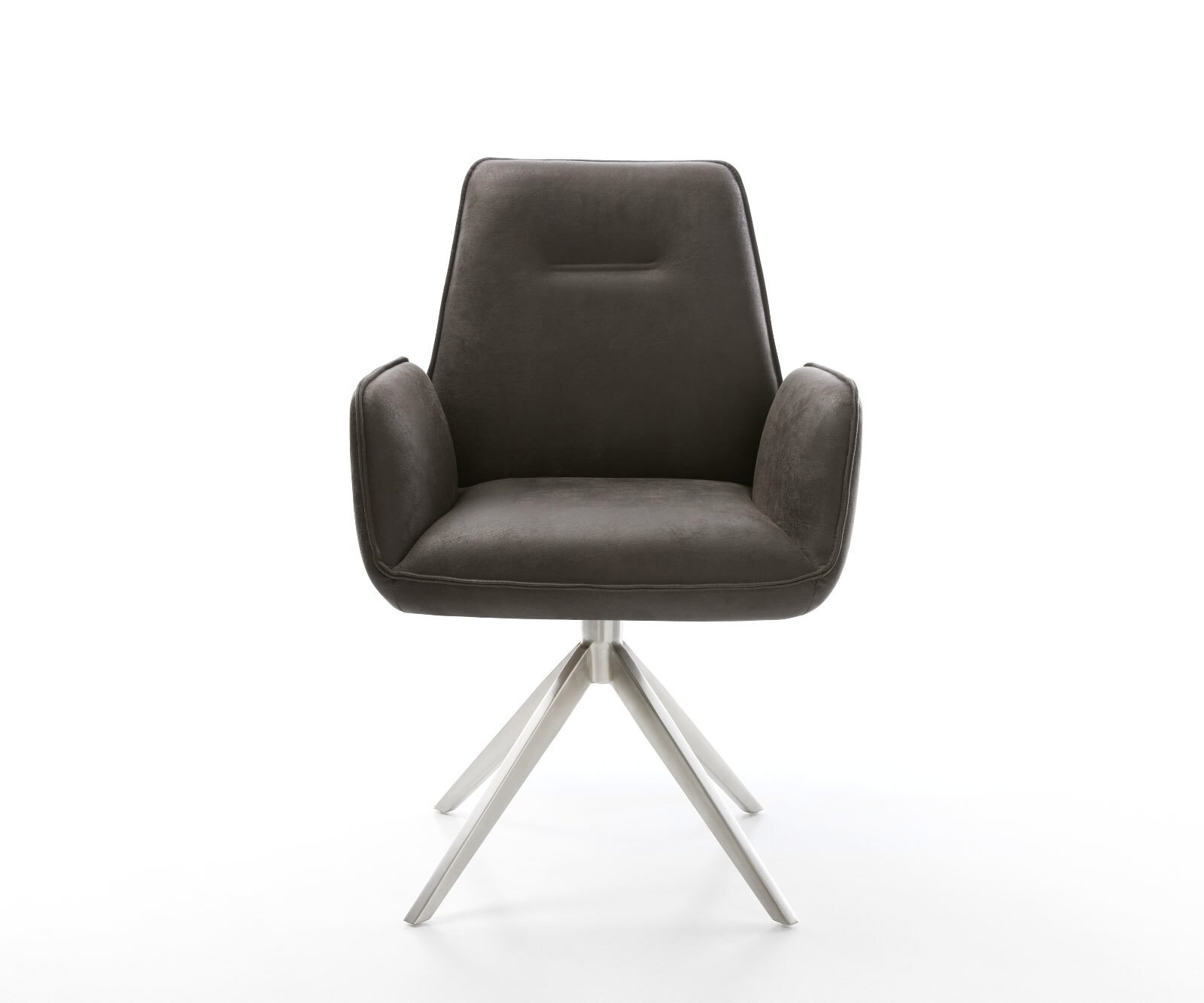 Draaistoel Zoa-Flex microvelours antraciet vintage kruisframe breed roestvrij staal 360° draaibaar rocker-functie pocketveer kern 2