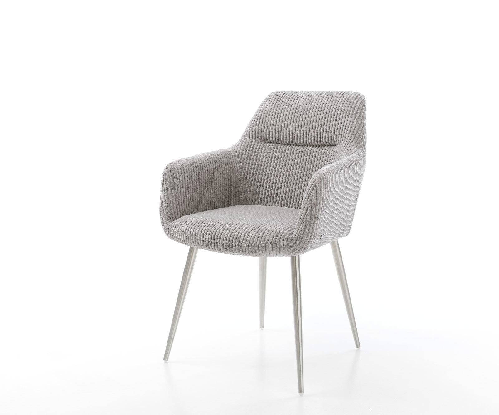 Eetkamerstoel Pejo-Flex koord zilver grijs 4-poot conisch roestvrij staal pocketveer kern 1