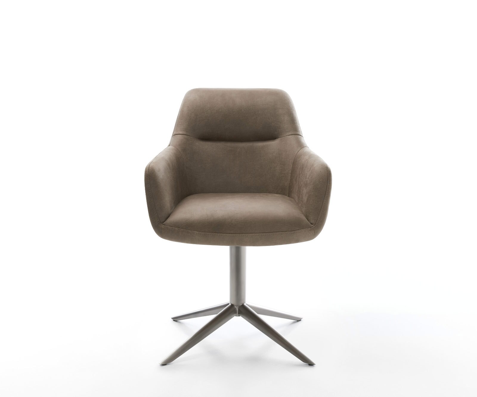 Draaistoel Pejo-Flex microvelours taupe vintage kruispoot grafiet 360° draaibaar rocker-functie pocketveer kern 2