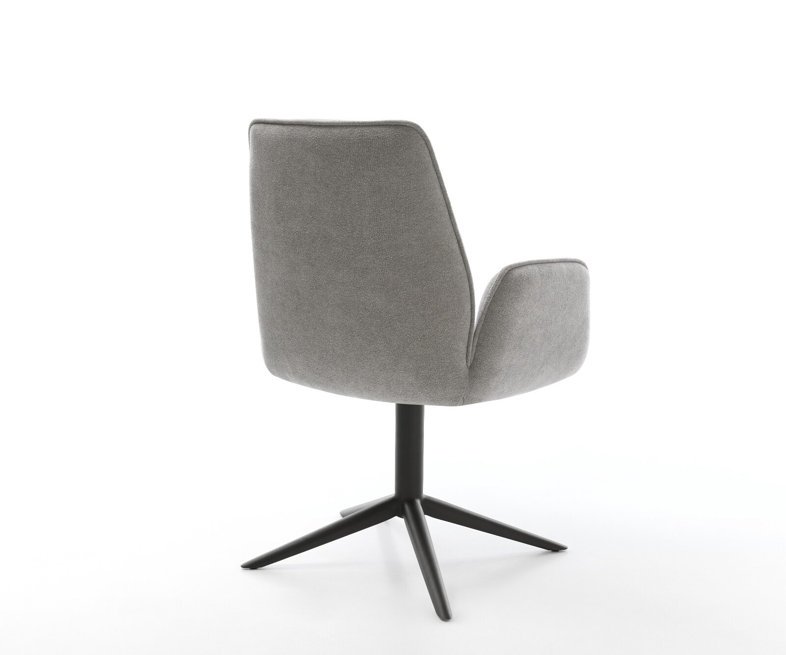 Draaistoel Zoa-Flex zachte stof met structuur grijs kruispoot zwart 360° draaibaar rocker-functie pocketveer kern 5