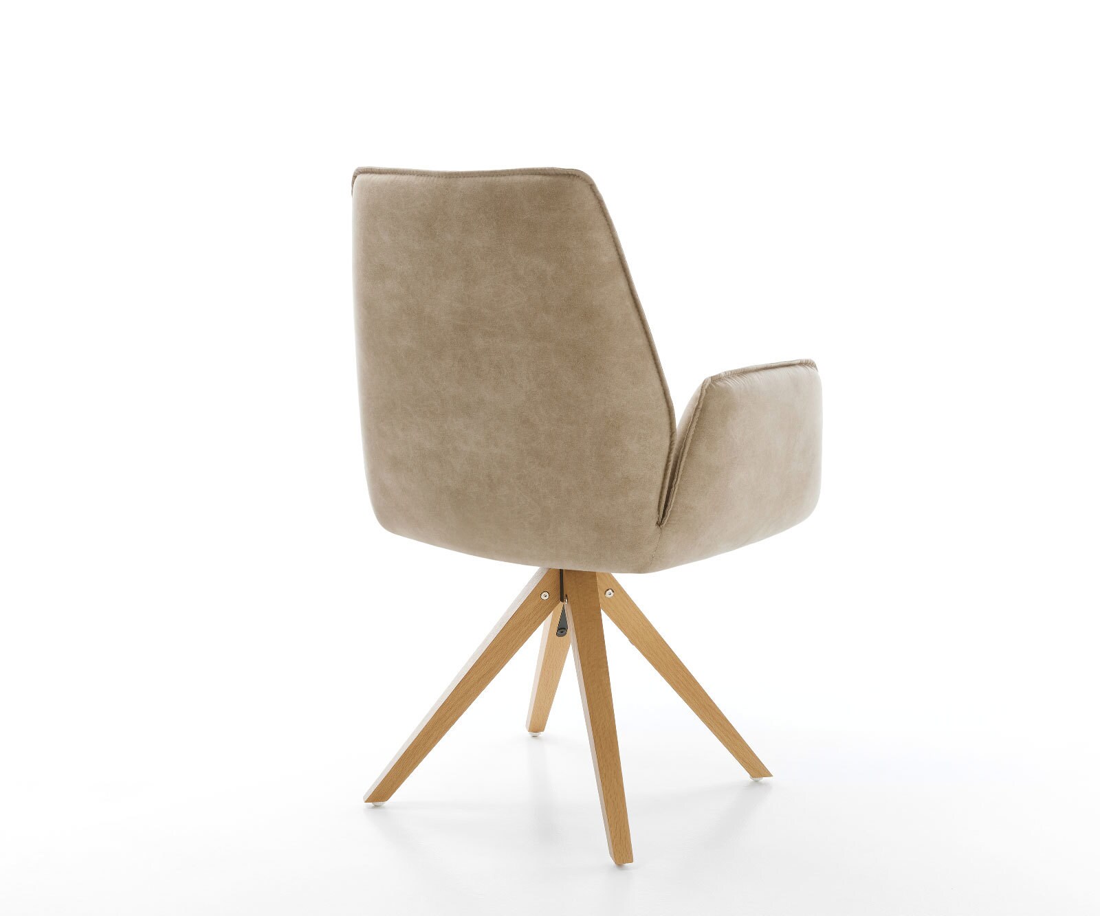 Eetkamerstoel Zoa-Flex microvelours beige vintage houten frame hoekig natuur pocketveer kern 4