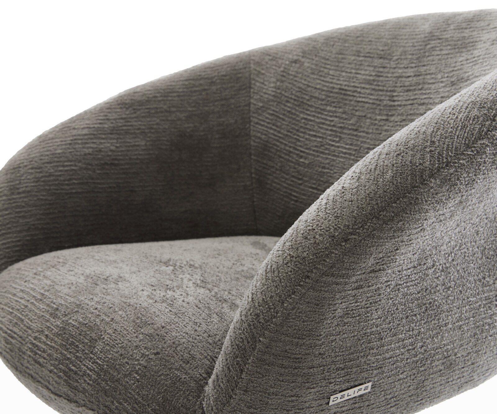 Eetkamerstoel Vinka-Flex met armleuning bouclé zacht mud slipframe zwart pocketveer kern 3