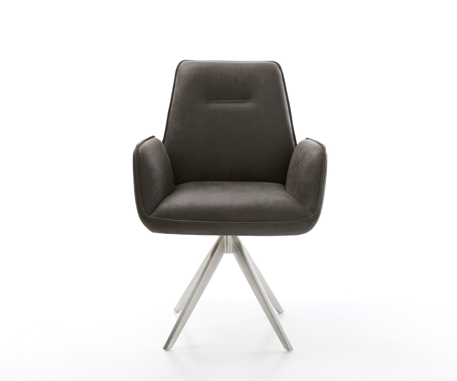 Eetkamerstoel Zoa-Flex microvelours antraciet vintage kruisframe hoekig roestvrij staal pocketveer kern 1 Eetkamerstoel Zoa-Flex microvelours antraciet vintage kruisframe hoekig roestvrij staal pocketveer kern 1