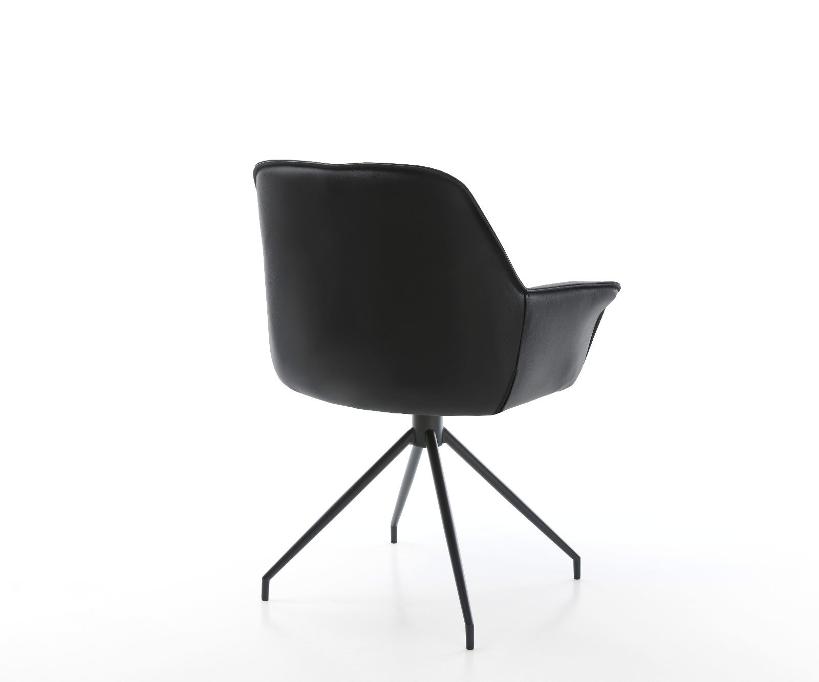 Eetkamerstoel Keila-Flex met armleuning echt leer zwart kruisframe conisch zwart 5 Eetkamerstoel Keila-Flex met armleuning echt leer zwart kruisframe conisch zwart 5