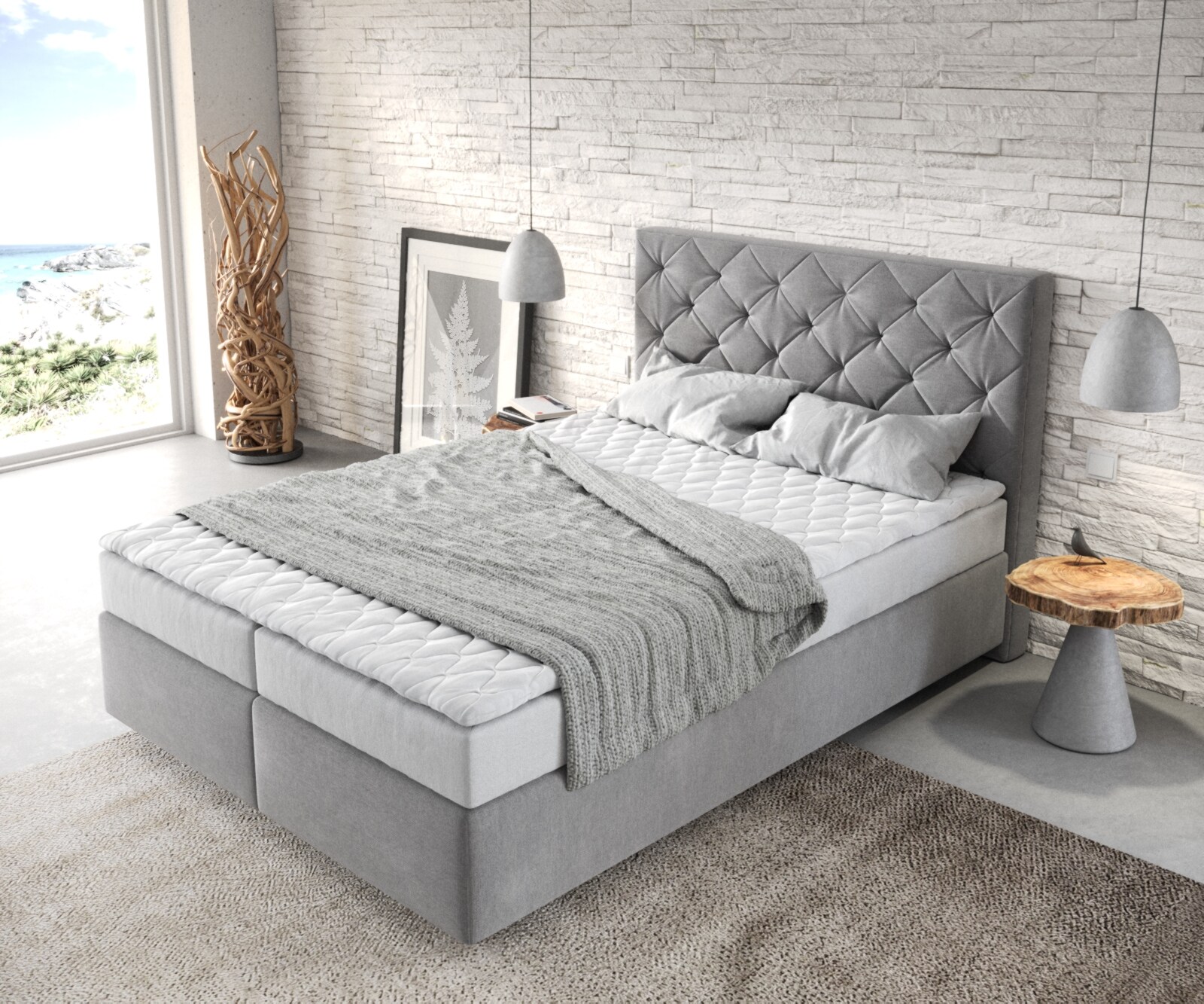 Boxspringbed Dream-Great 140x200 microvezel grijs 3