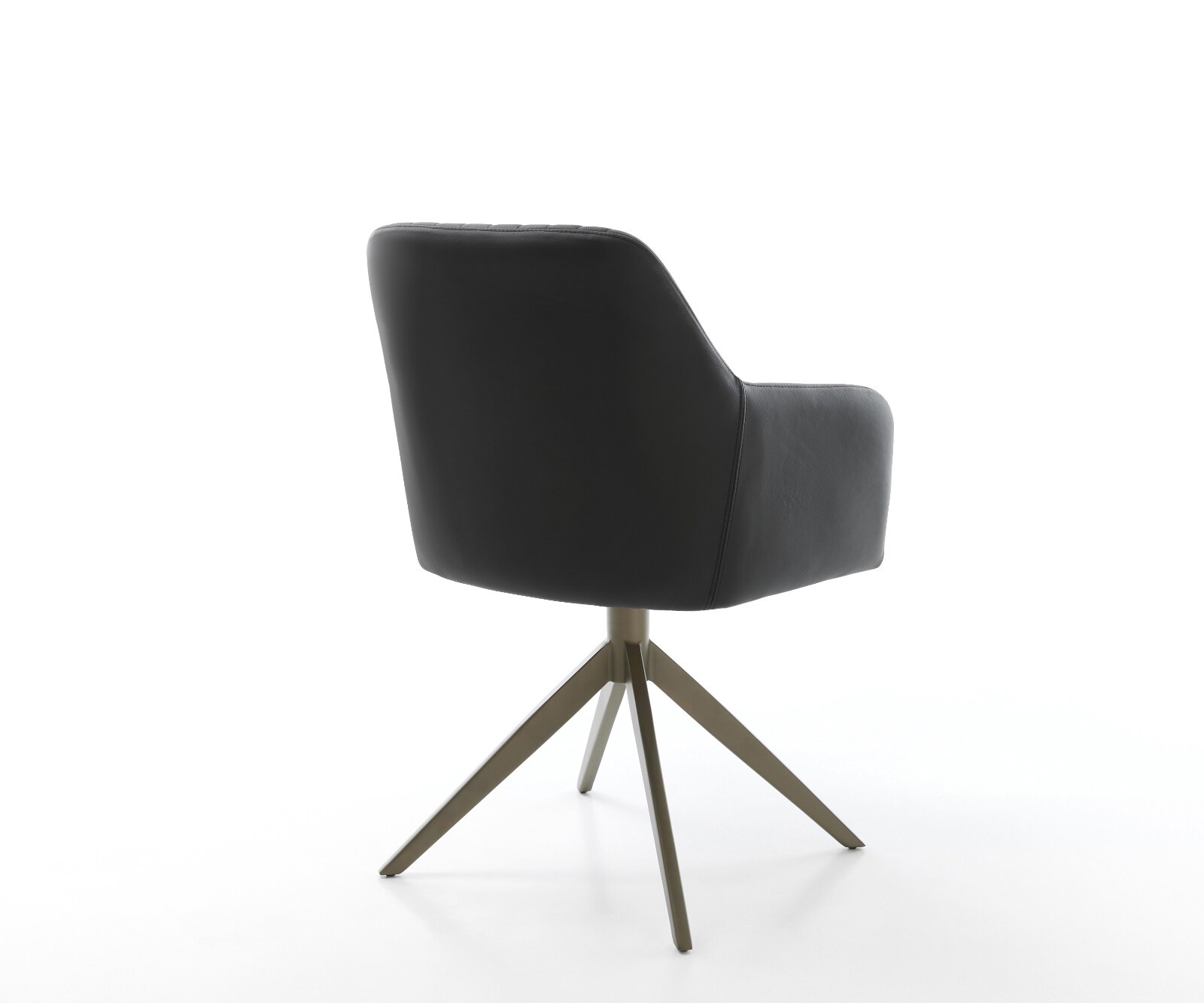 Draaistoel Greg-Flex echt leer zwart kruisframe breed afwerking met titanium 360° draaibaar rocker-functie pocketveer kern 5