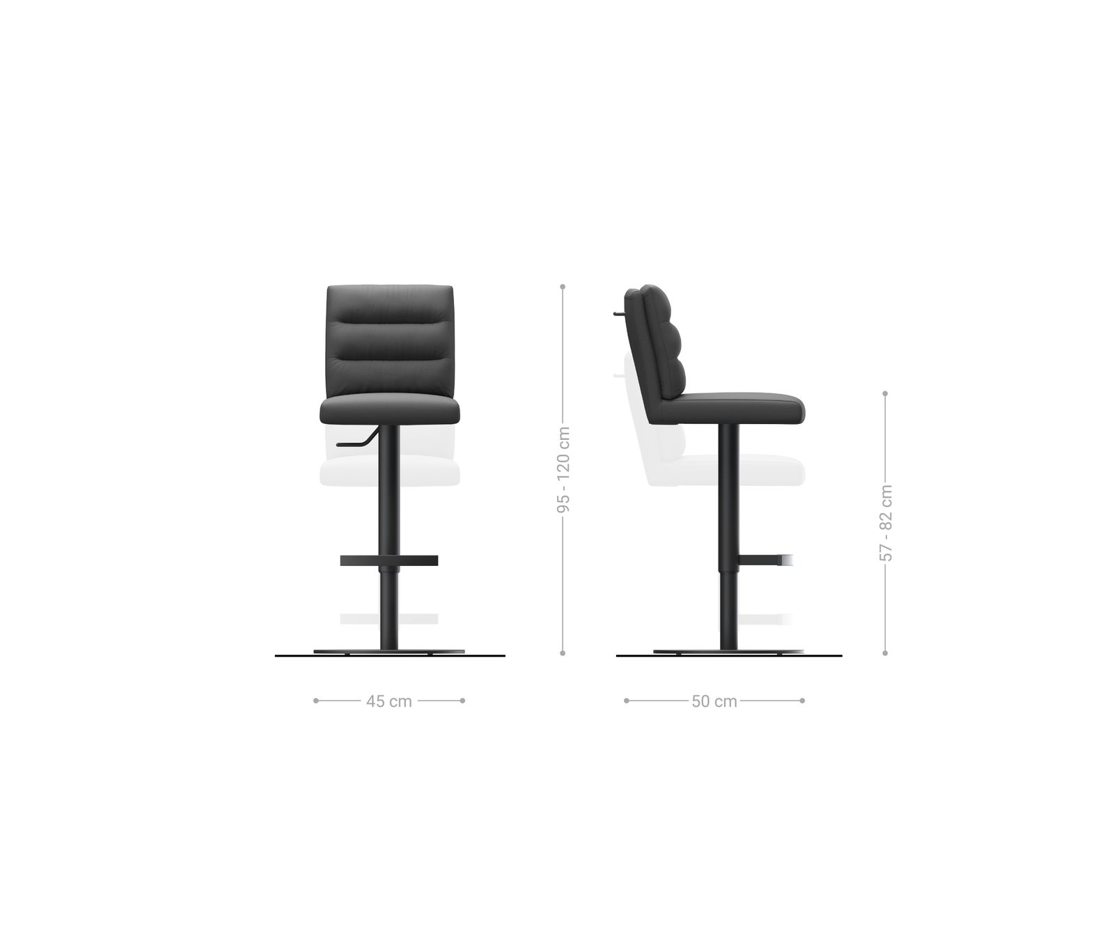 Barstoel Pela-Flex vintage antraciet draaivoet hoogteverstelbaar metaal 6 Barstoel Pela-Flex vintage antraciet draaivoet hoogteverstelbaar metaal 6