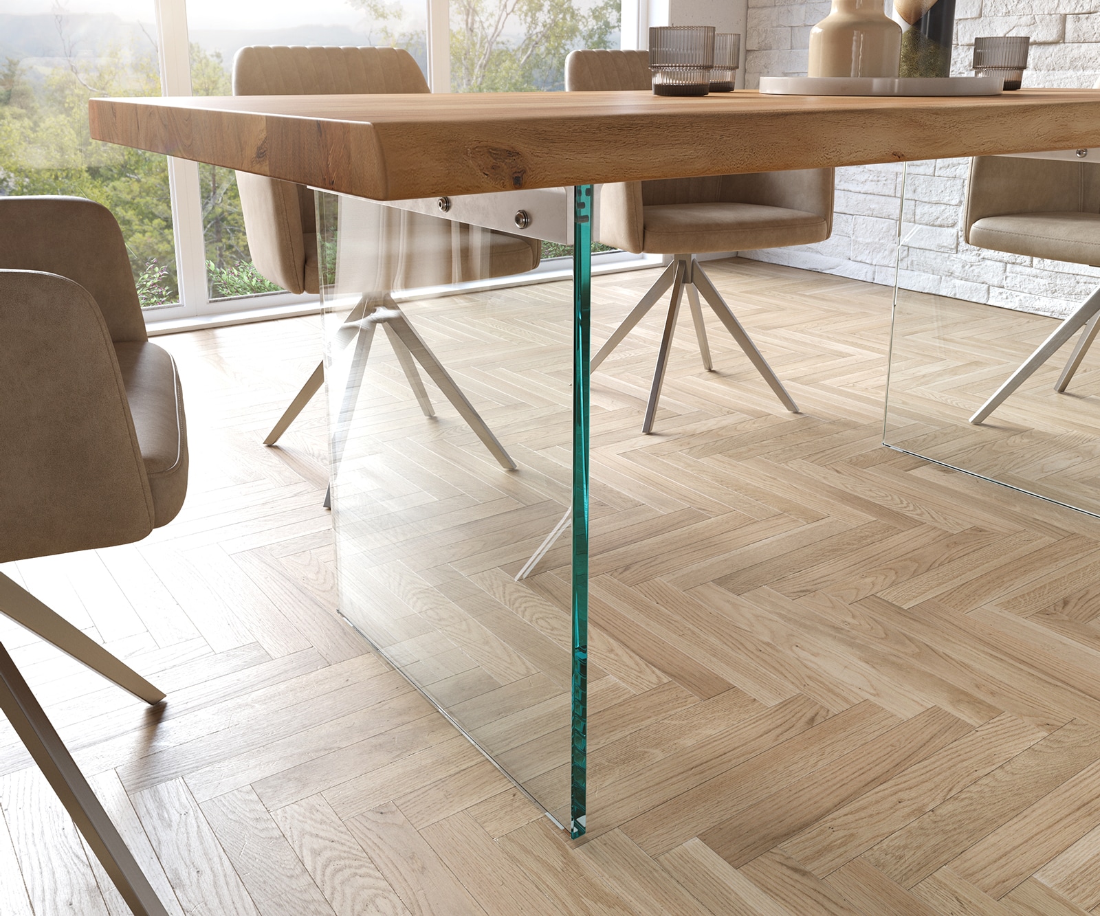 Eettafel Edge 180x90 XL acacia natuur glas Live-Edge 5 Eettafel Edge 180x90 XL acacia natuur glas Live-Edge 5