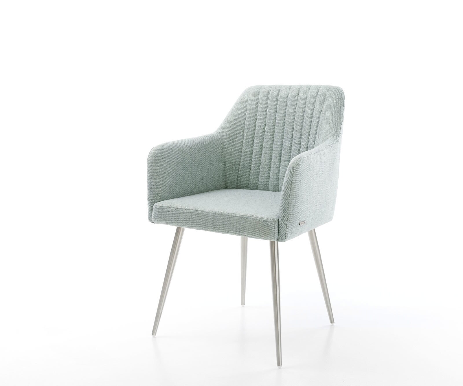 Eetkamerstoel Greg-Flex stripes mint 4-poot conisch roestvrij staal pocketveer kern Eetkamerstoel Greg-Flex stripes mint 4-poot conisch roestvrij staal pocketveer kern