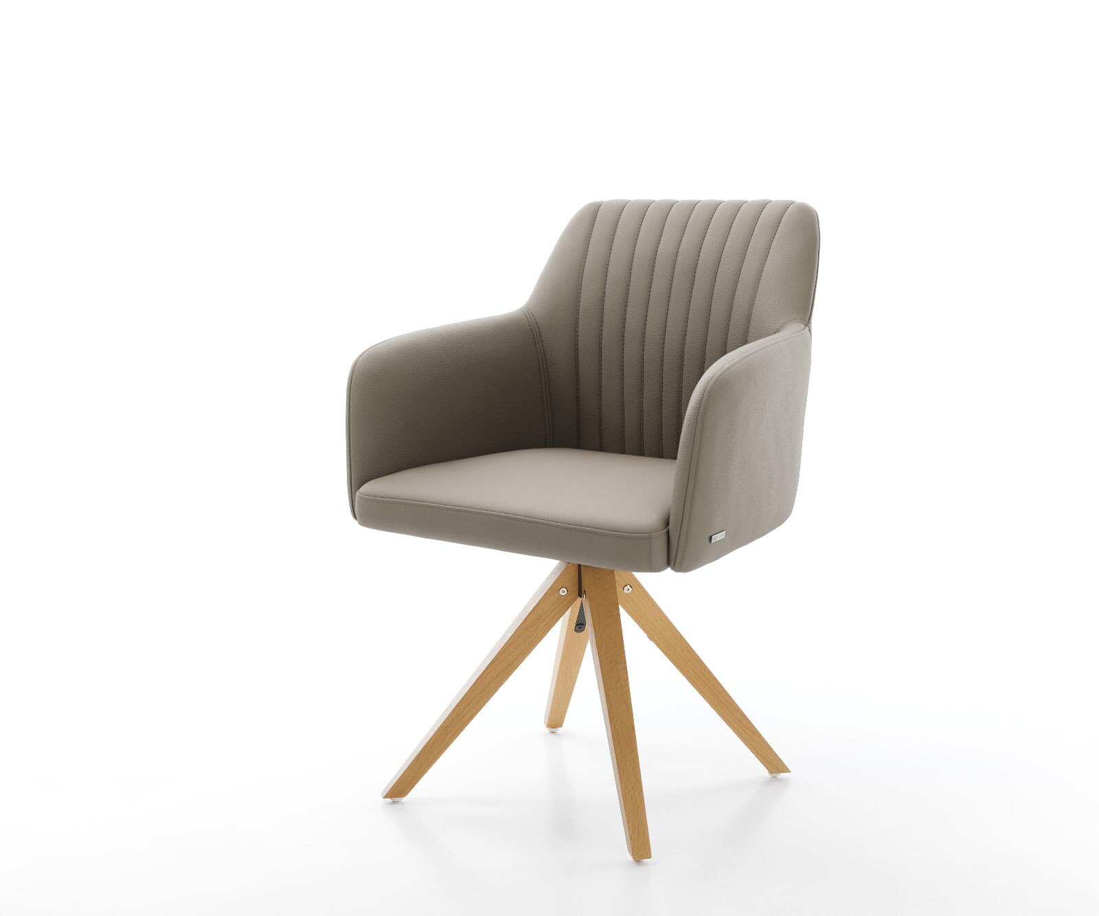 Eetkamerstoel Greg-Flex echt leer mud houten frame hoekig natuur pocketveer kern 1