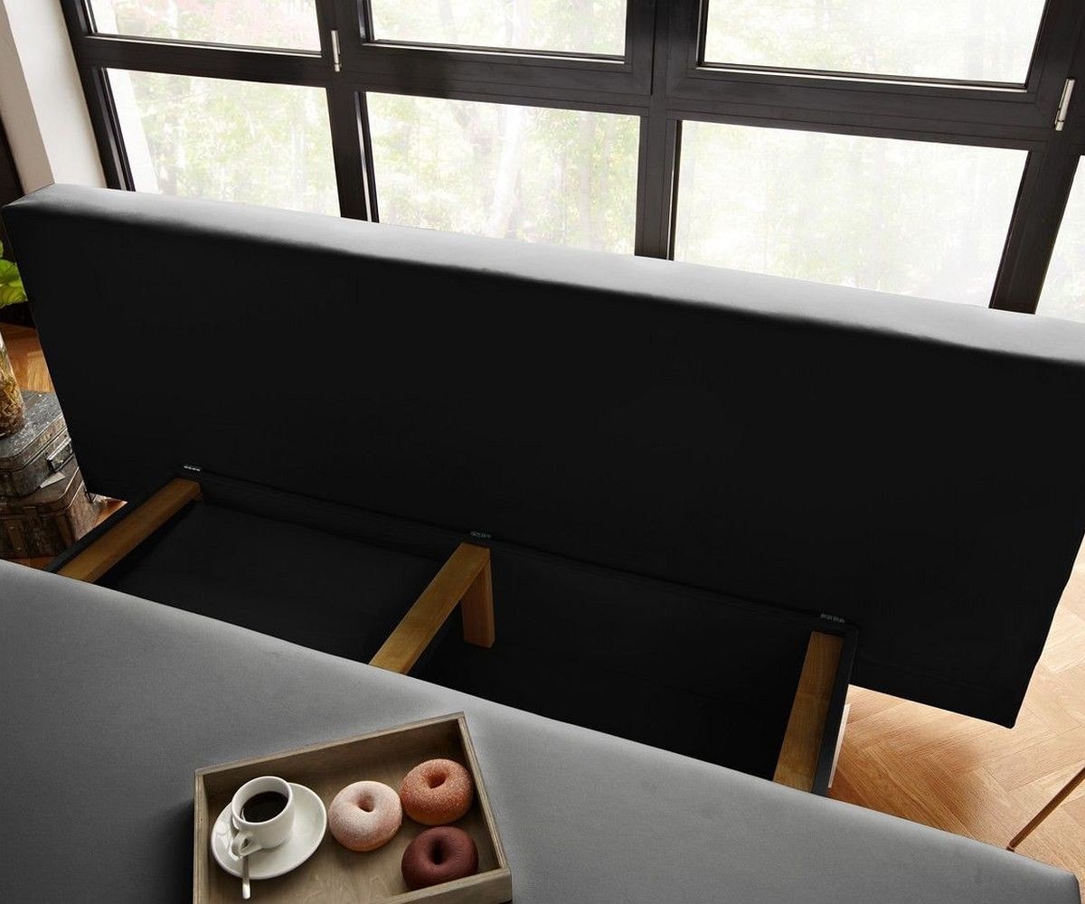 Slaapbank Cady 200x90 cm zwart met slaapfunctie  3 Slaapbank Cady 200x90 cm zwart met slaapfunctie  3