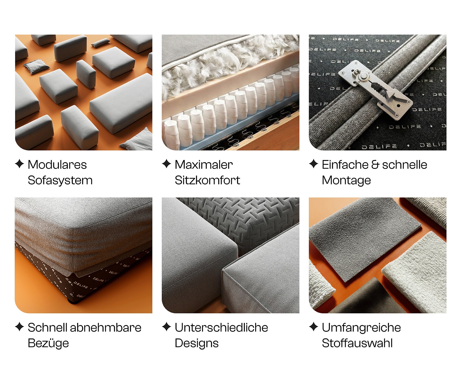 Woonkamer landschap Freestyle 360x290 cm Bouclé zacht Beige kapnaad 8