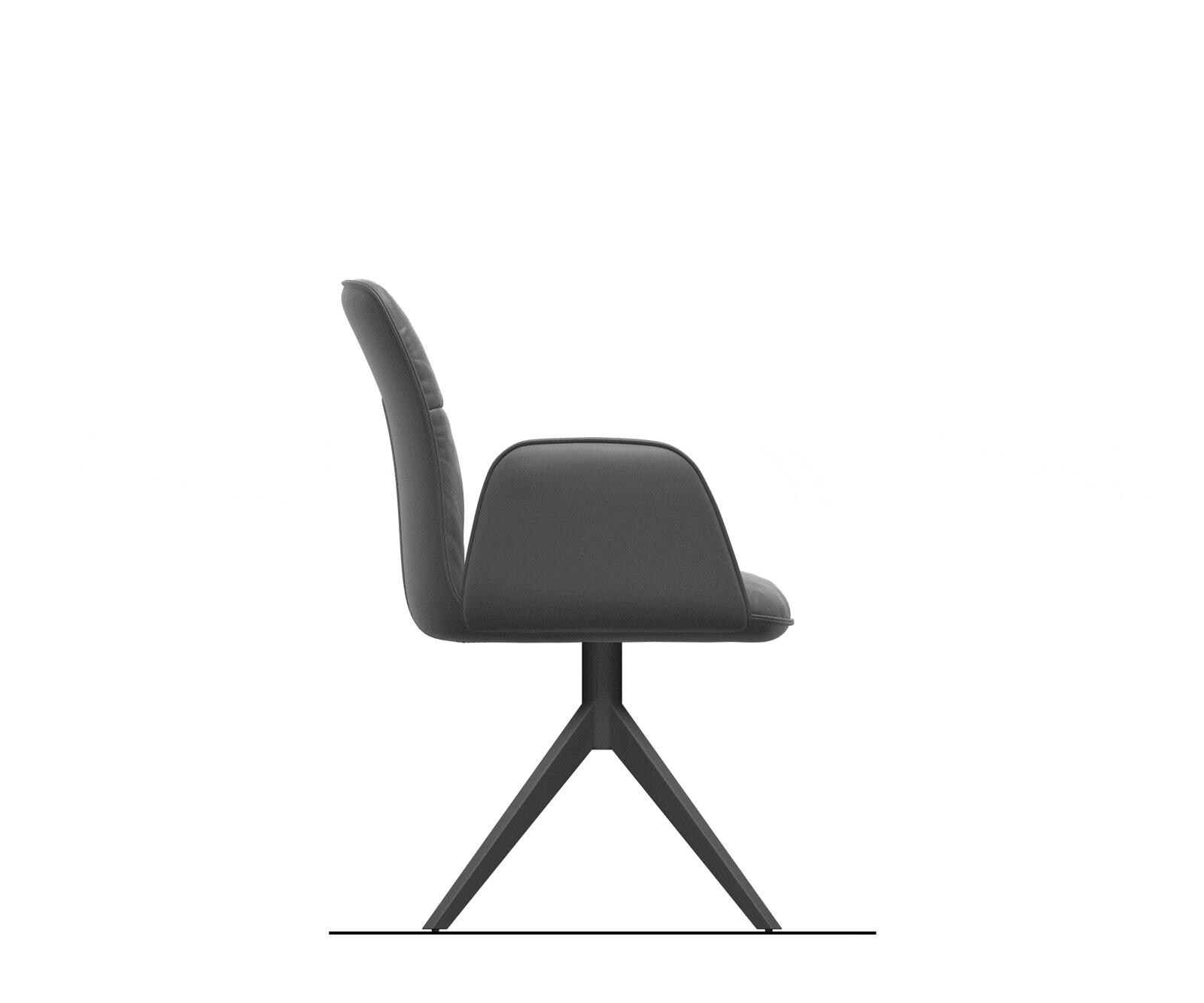 Draaistoel Vinja-Flex microvelours antraciet vintage kruisframe breed zwart 360° draaibaar rocker-functie 7