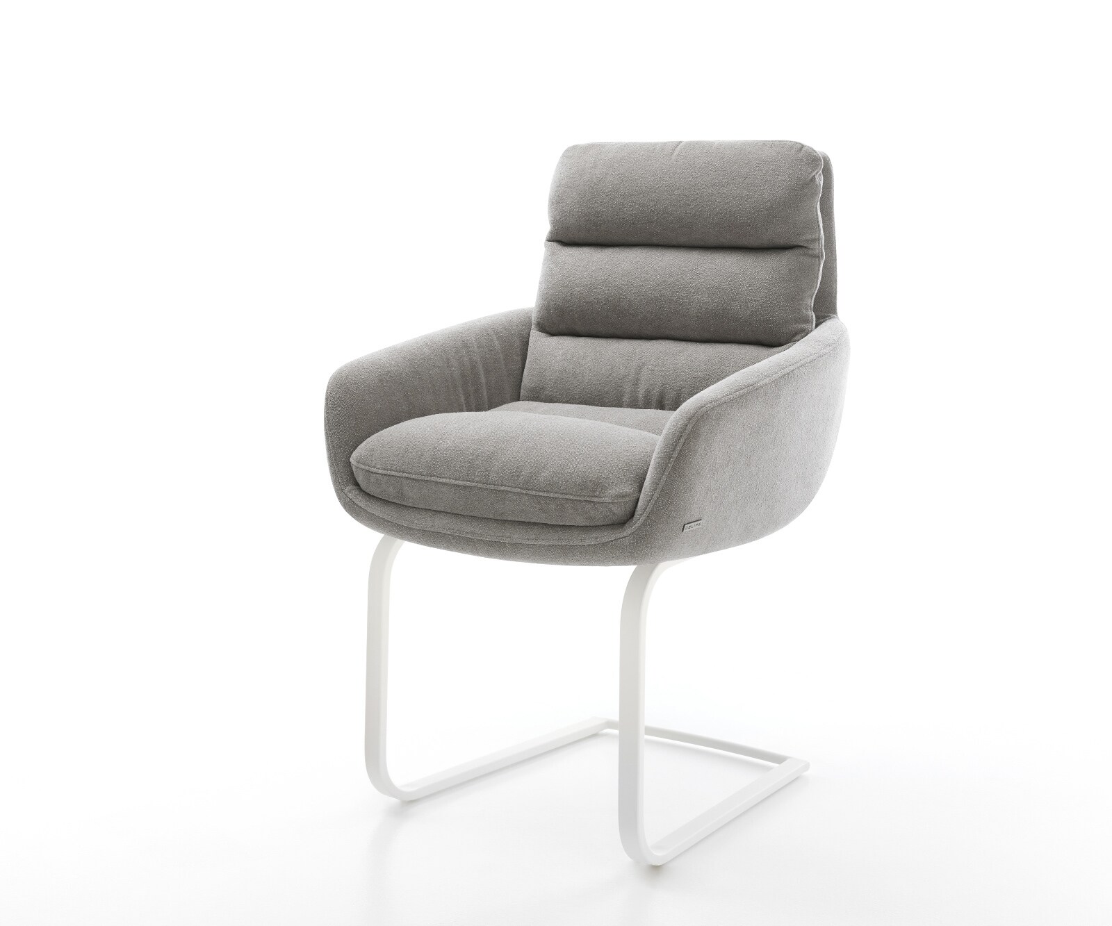 Sledemodel Abelia-Flex met armleuning zachte stof met structuur grijs sledemodel vlak wit 1