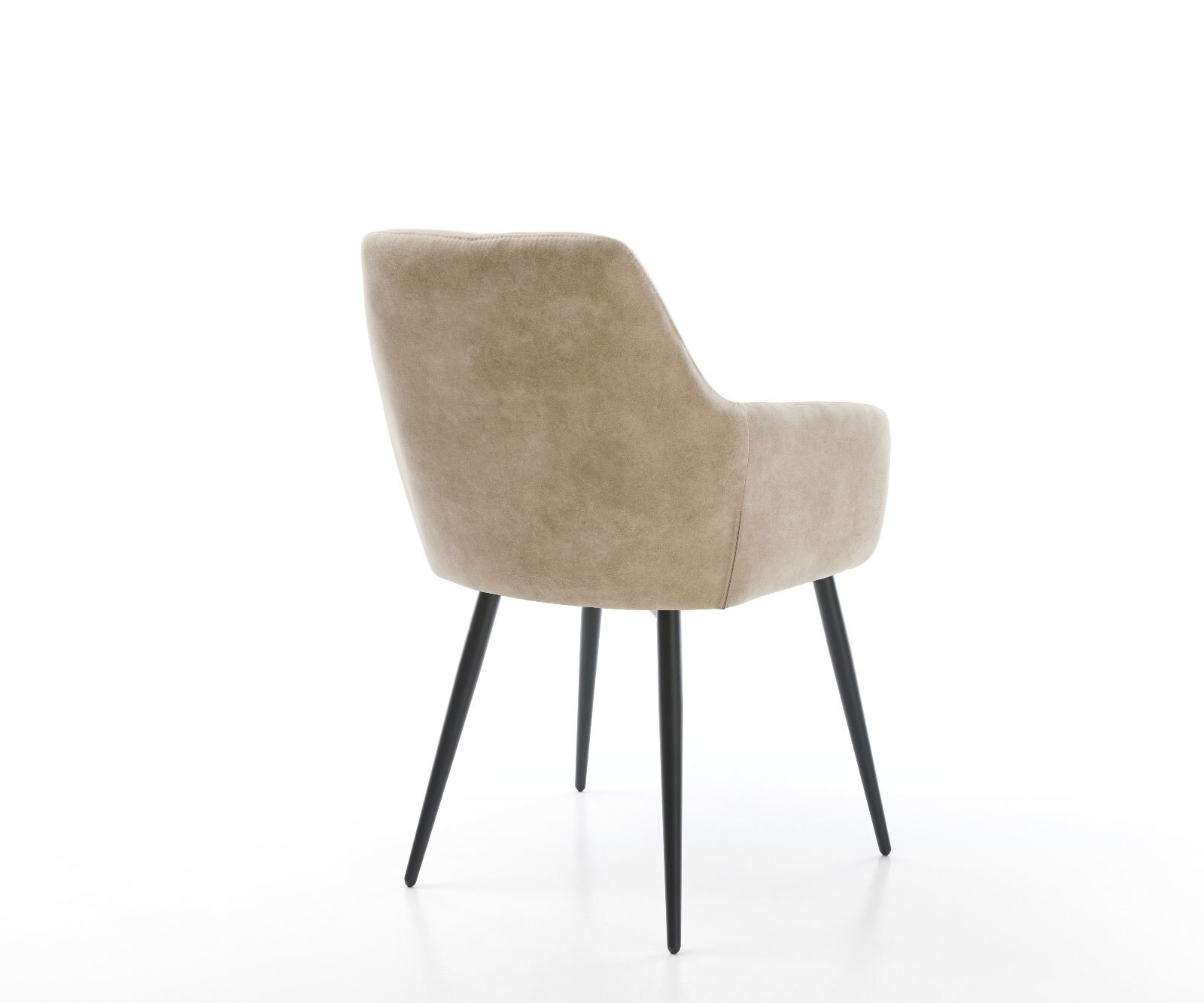 Eetkamerstoel Pejo-Flex microvelours beige vintage 4-poot conisch zwart pocketveer kern 4 Eetkamerstoel Pejo-Flex microvelours beige vintage 4-poot conisch zwart pocketveer kern 4