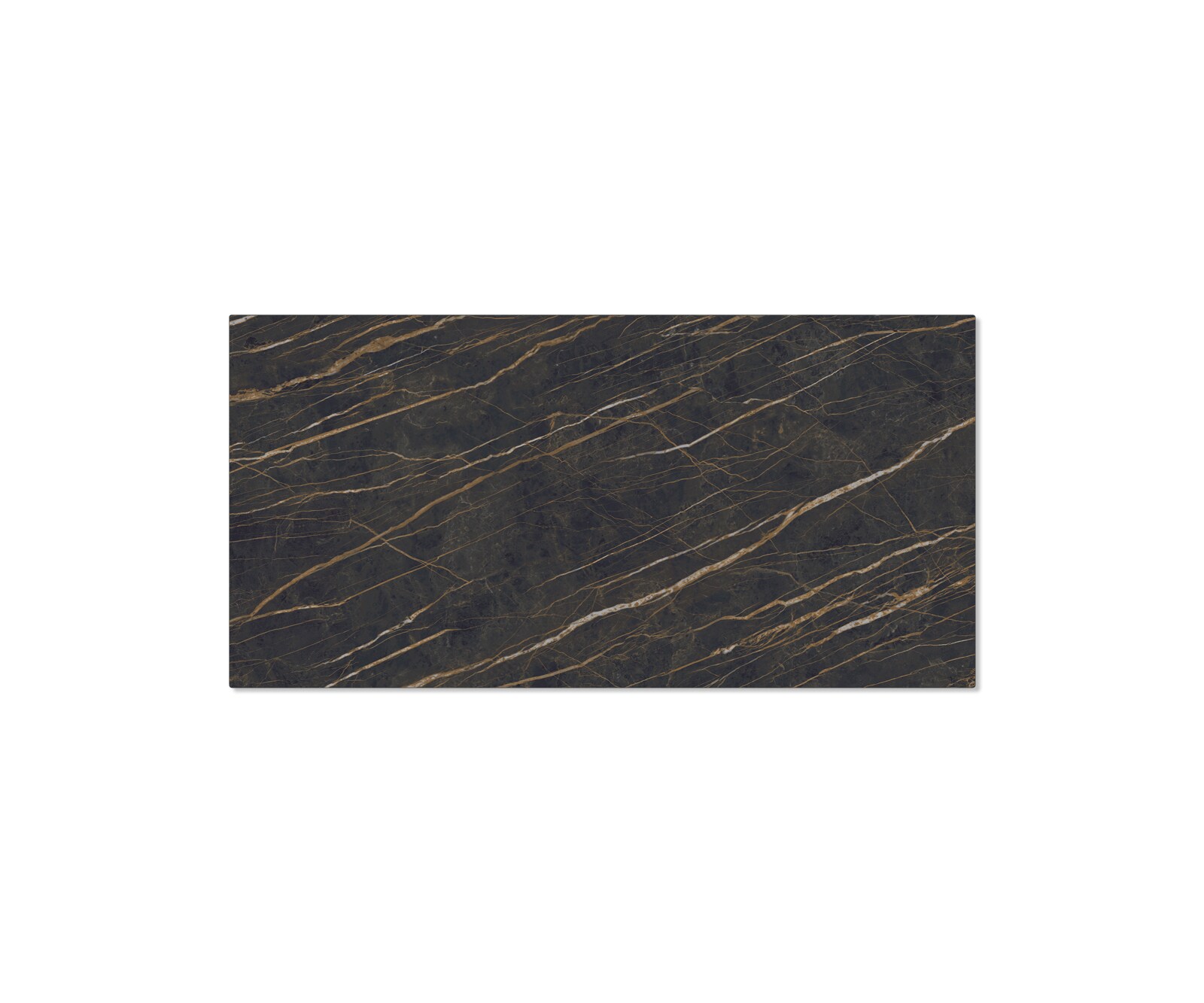 Eettafel Edge 200x100cm Laminam® keramiek bruin middenpoot vlak staal zilver 3