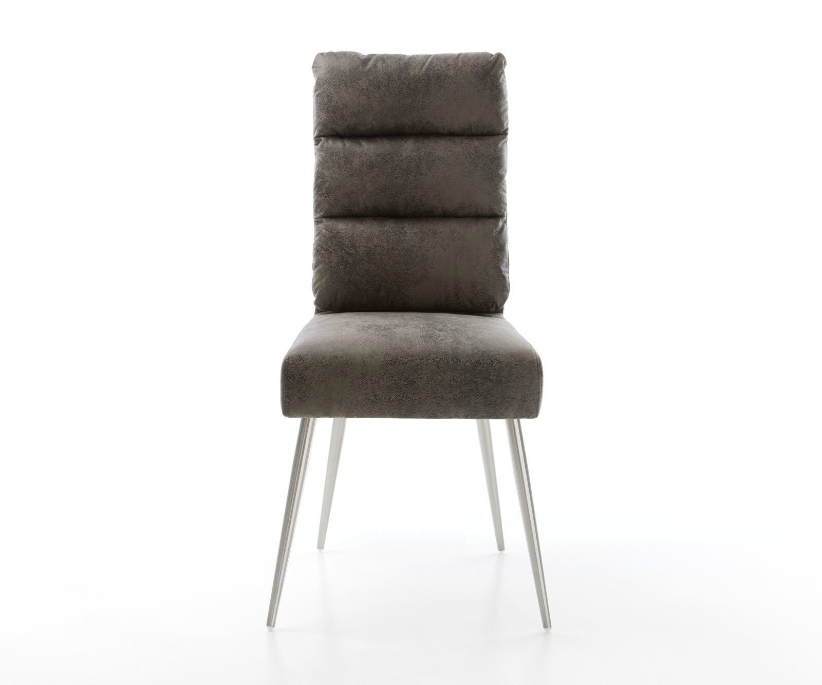 Eetkamerstoel Pela-Flex microvelours grijs antiek 4-poot conisch roestvrij staal pocketveer kern 1 Eetkamerstoel Pela-Flex microvelours grijs antiek 4-poot conisch roestvrij staal pocketveer kern 1