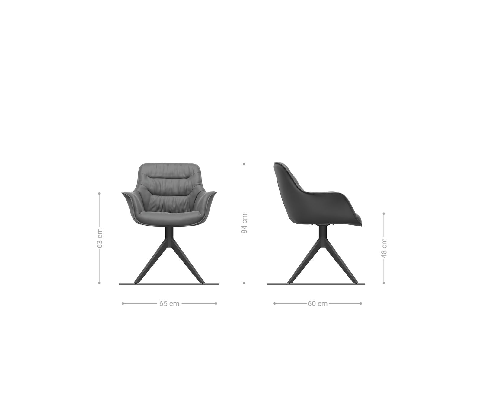 Draaistoel Kaira-Flex geweven stof beige kruisframe breed grafiet 360° draaibaar rocker-functie 5